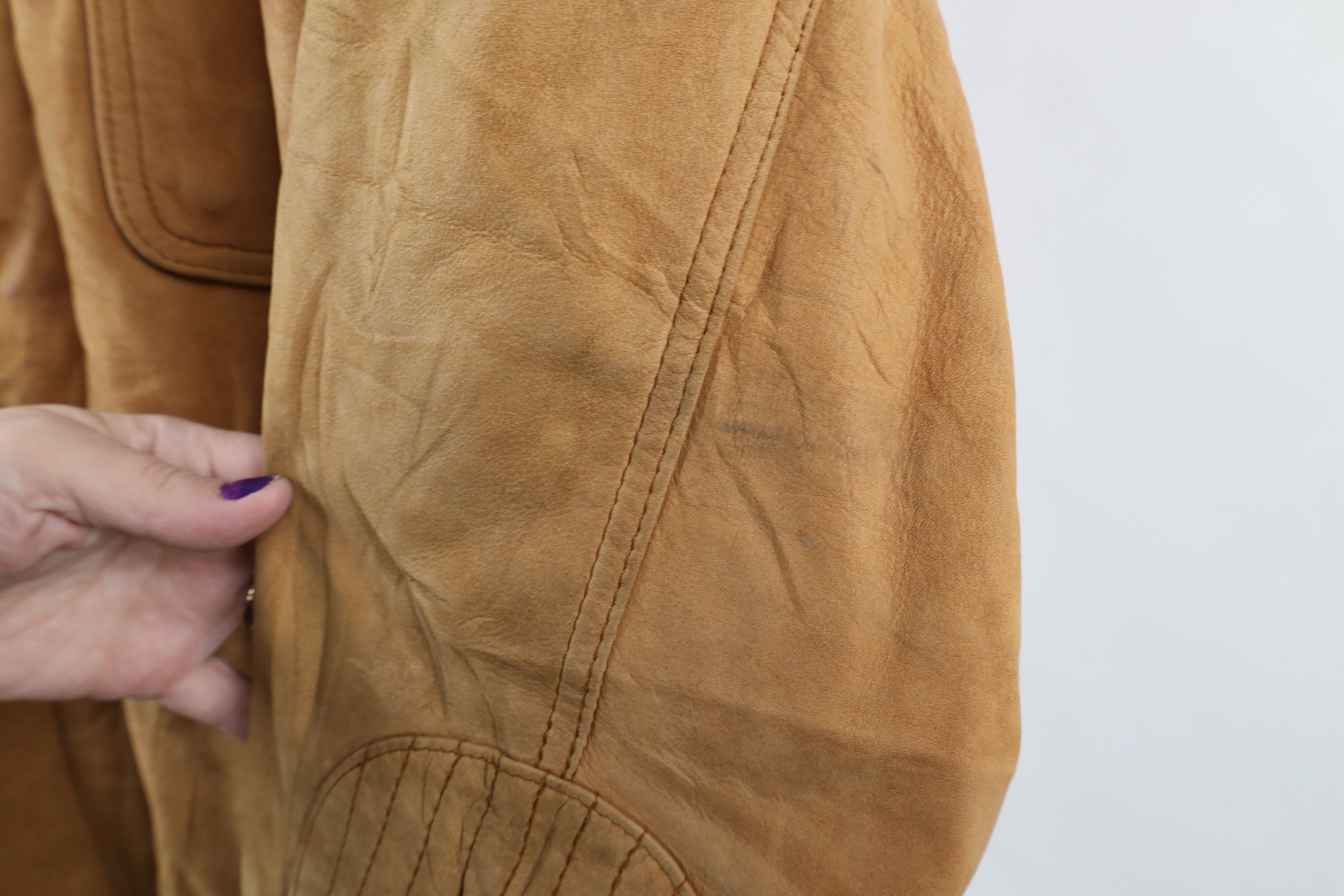 Marlboro × Vintage Vintage 90s Marlboro Suede Leather Bomber Jacket Brown Size US XL / EU 56 / 4 - 11 Thumbnail