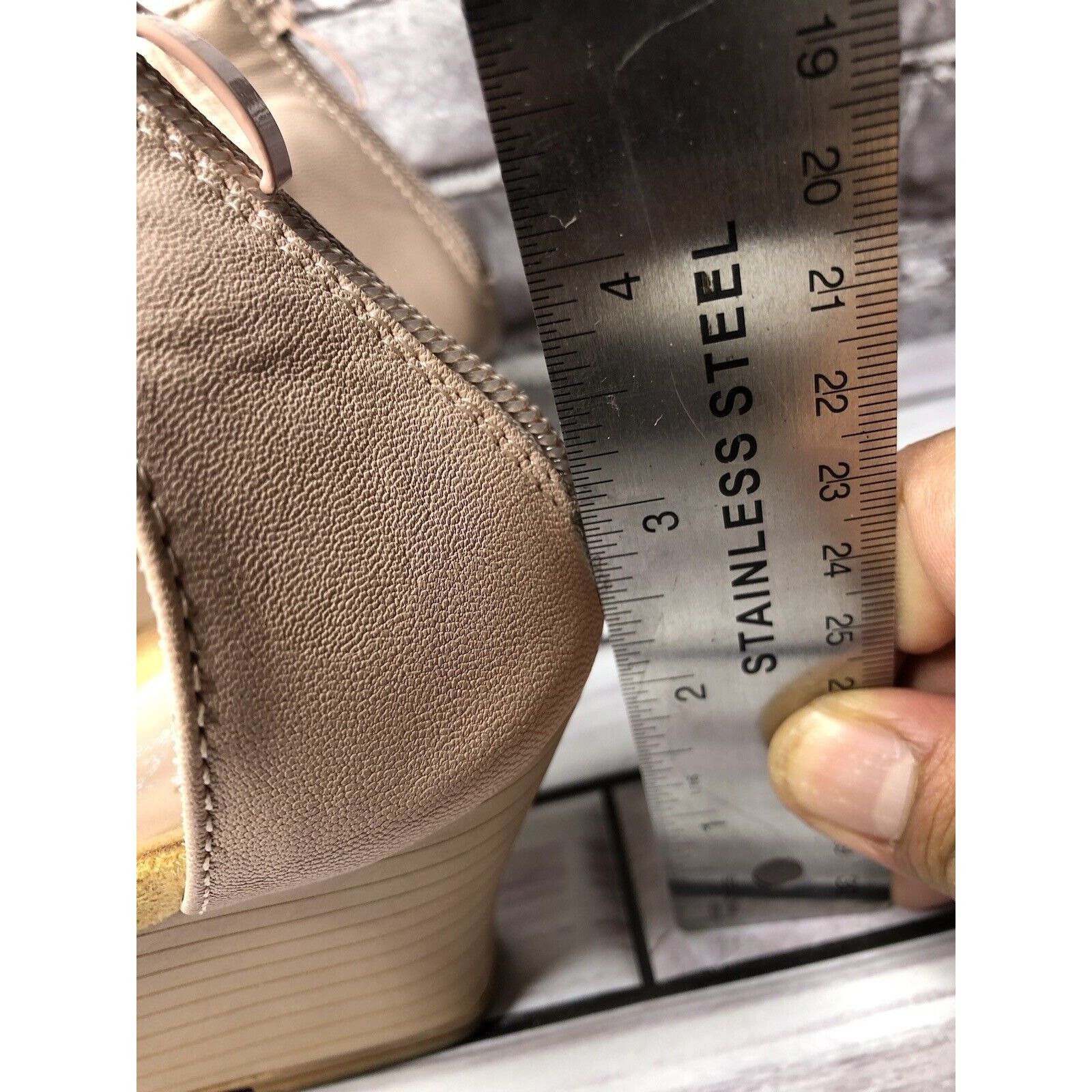 Other Patrizia Blush Pink Flower Faux Leather Harlequin Wedge Sand Size US 7.5 / IT 37.5 - 10 Thumbnail