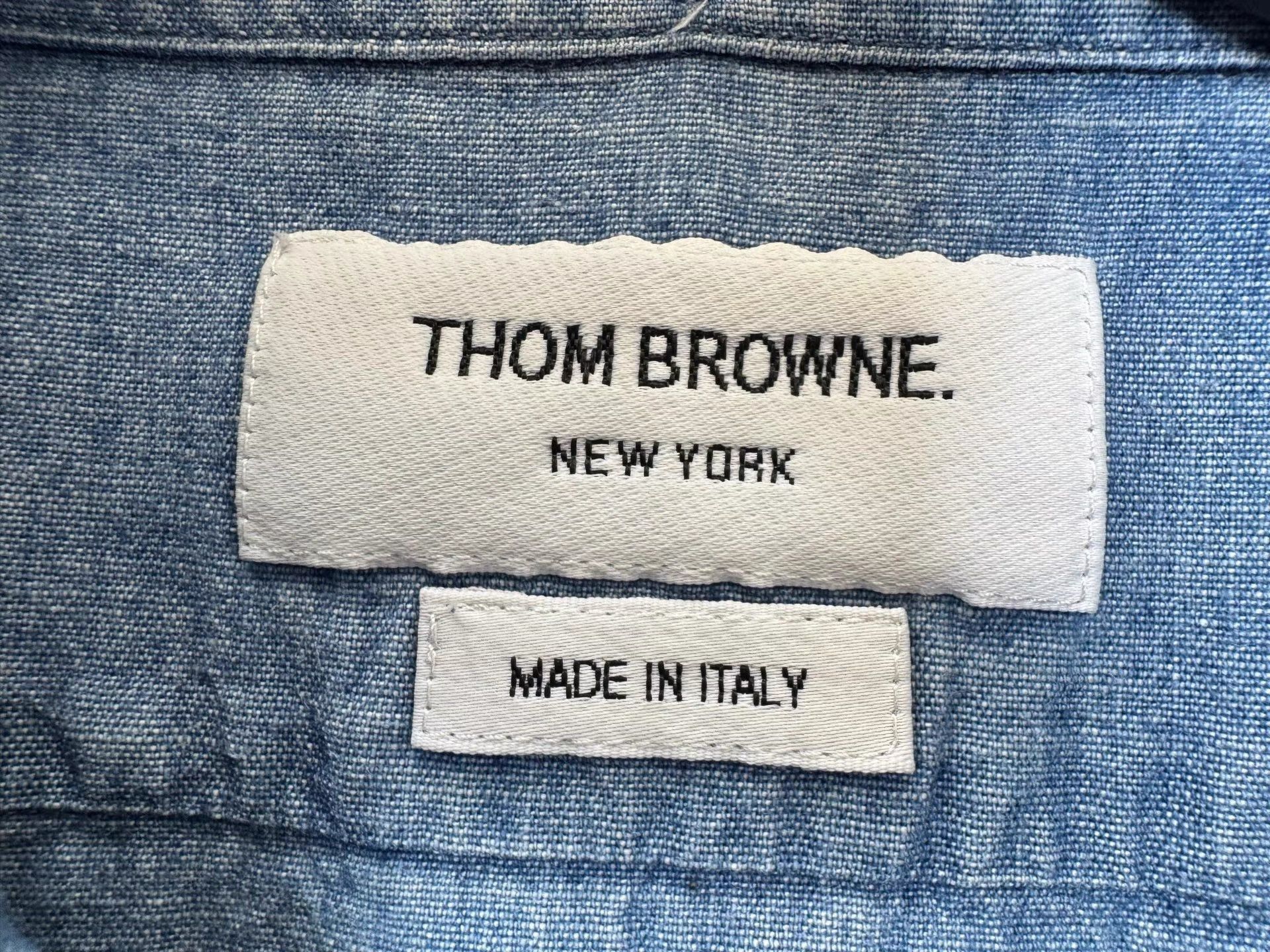 Thom Browne Thom Browne Classic Blue Denim 4-Bar Shirt K36 Size US XXL / EU 58 / 5 - 3 Thumbnail