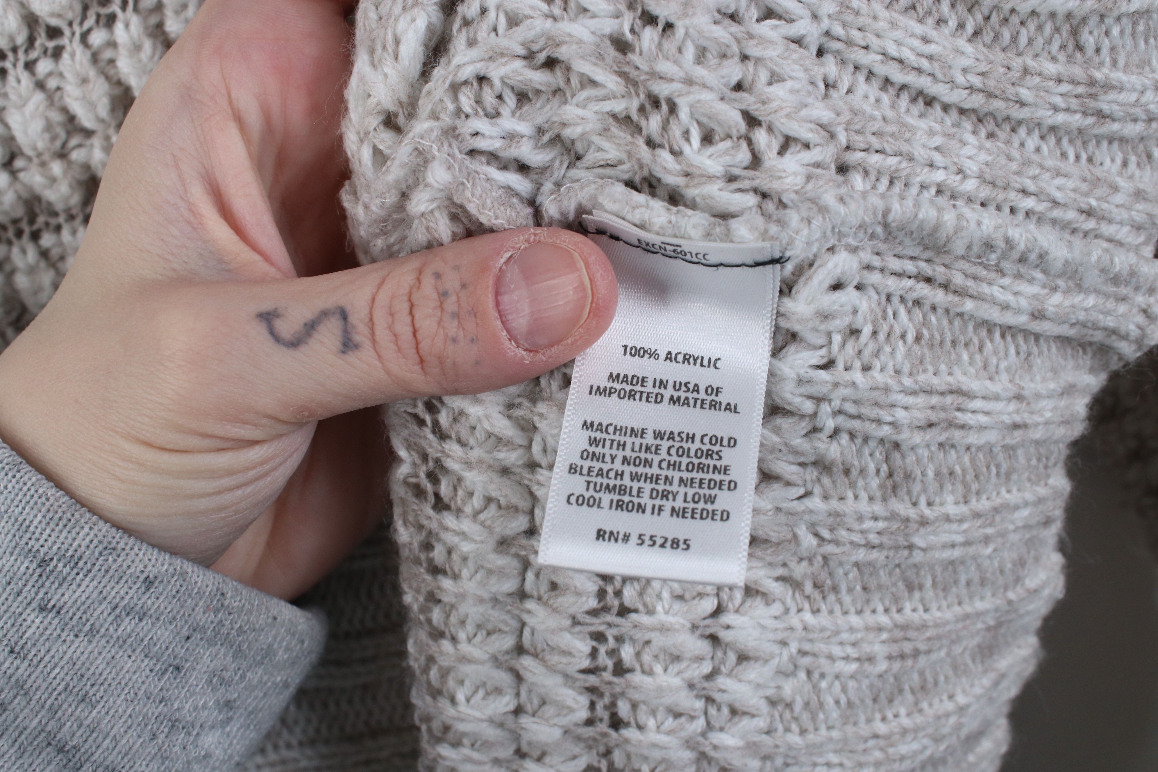 Express Vintage Y2K Express Cropped Crochet Knit Sweater Gray USA Size M / US 6-8 / IT 42-44 - 6 Thumbnail