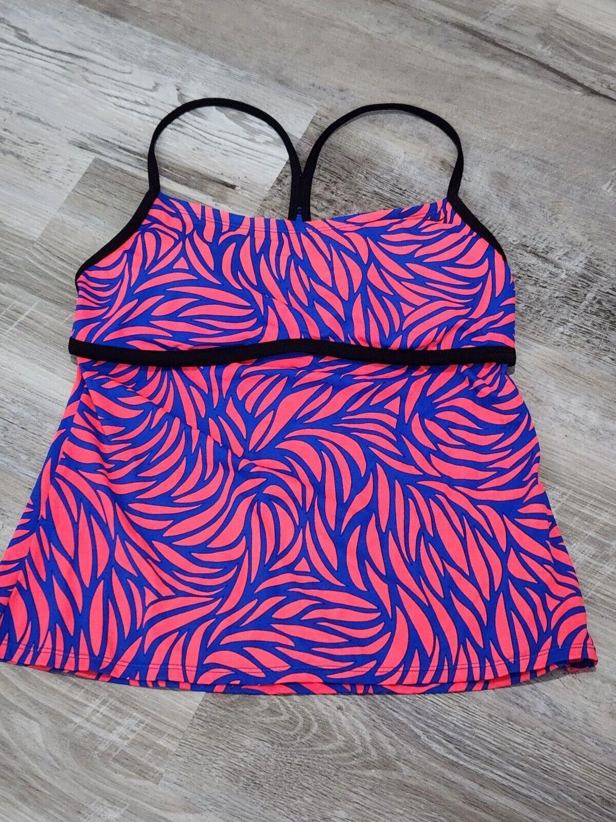 Nike Nike Tank Large Built In Bra Pink Coral Blue Dri Fit Active Size L / US 10 / IT 46 - 1 Thumbnail