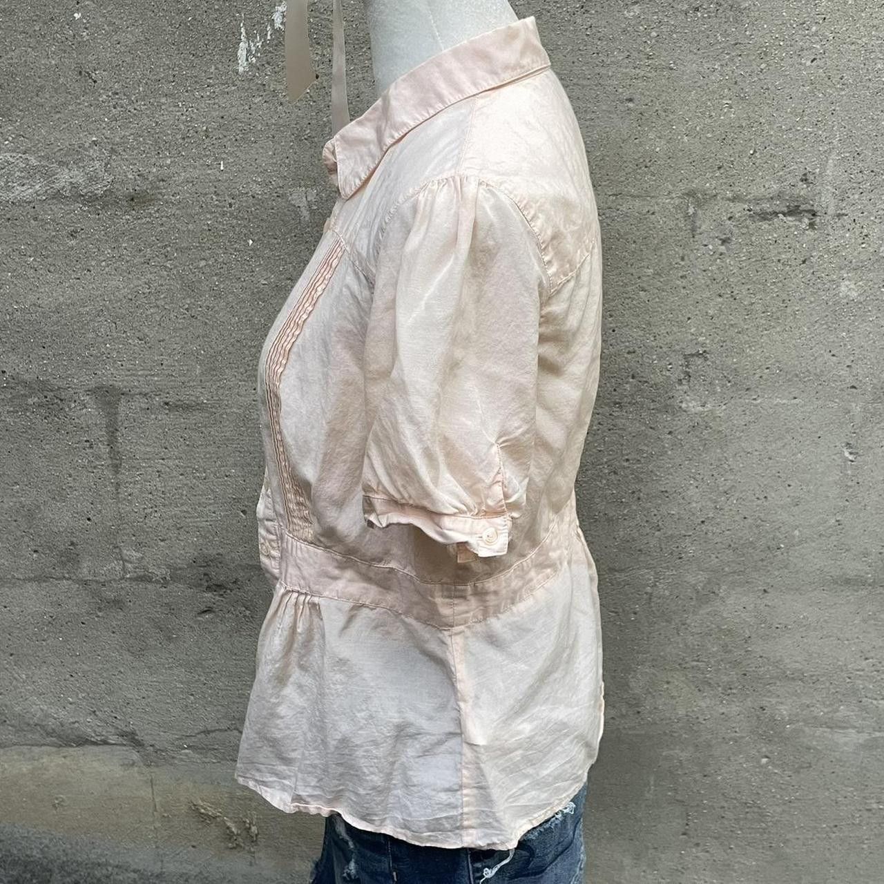 Vintage Pink Silk-Blend Button-Up Blouse Size S / US 4 / IT 40 - 3 Thumbnail