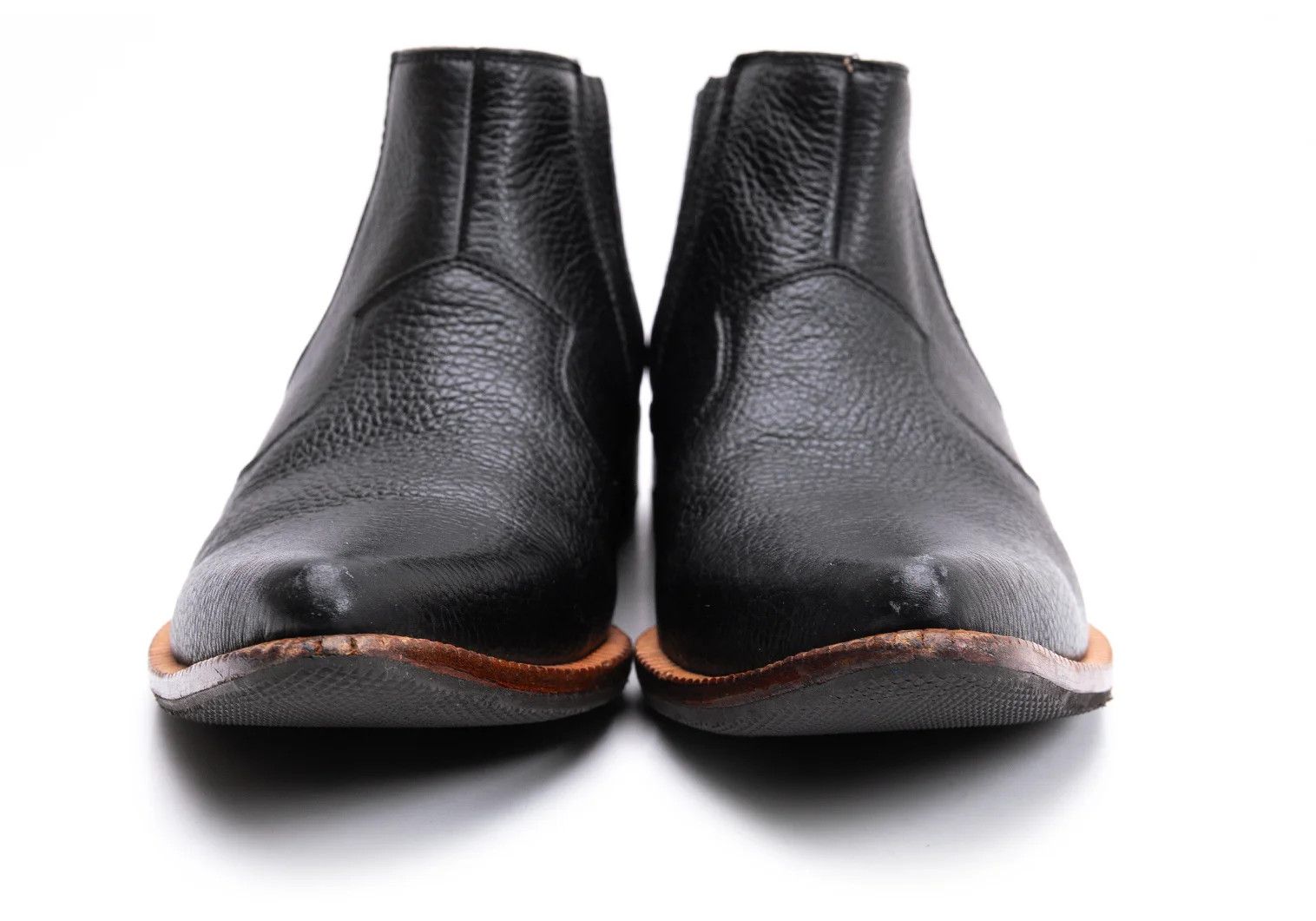 Jean Paul Gaultier Black Side Gore Western Leather Short Boots size 25 Size US 7 / EU 40 - 4 Thumbnail