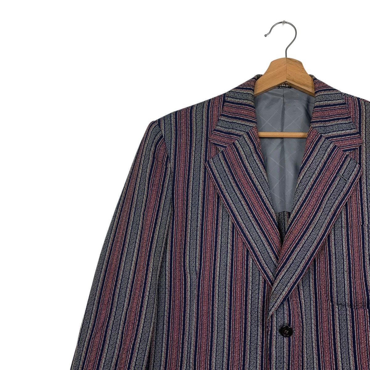 Vintage THREE JET Wool Striped Tailored Jacket Blazer #2879-C130 Size 42R - 3 Thumbnail