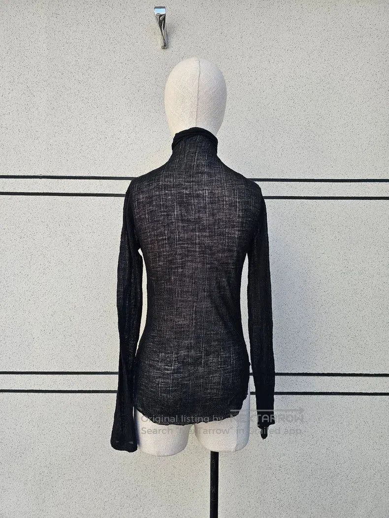 Ann Demeulemeester black long sleeve wool blend t-shirt Size US M / EU 48-50 / 2 - 2 Thumbnail