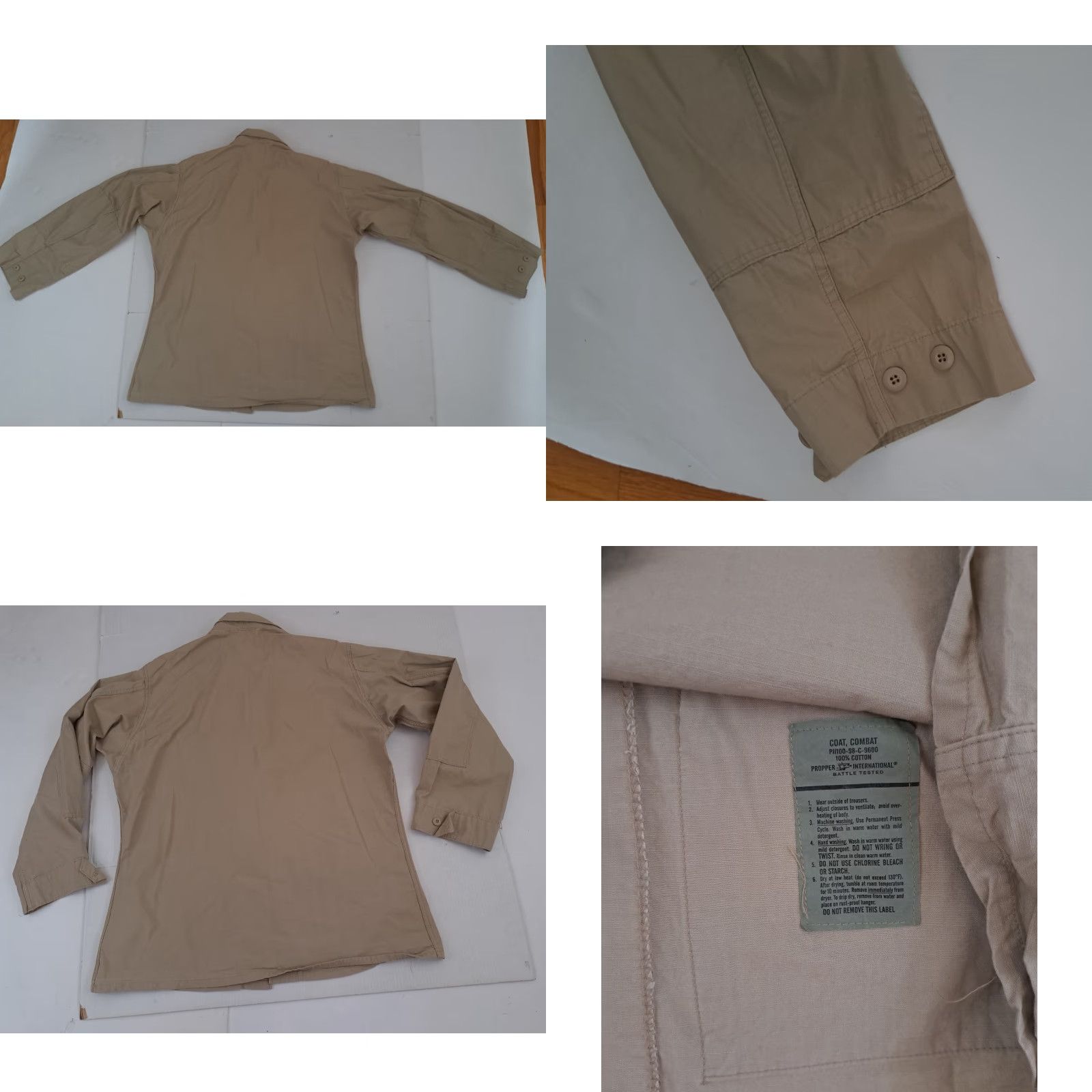 Propper VINTAGE PROPPER Military Jacket Coat Long XL Beige Cotton Button Mens Size US XL / EU 56 / 4 - 8 Thumbnail