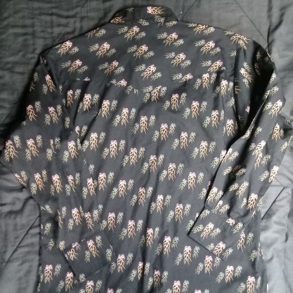 Dragonfly Vintage Dragonfly Flaming Dice Pearl Snap Button Shirt Size US XL / EU 56 / 4 - 6 Thumbnail
