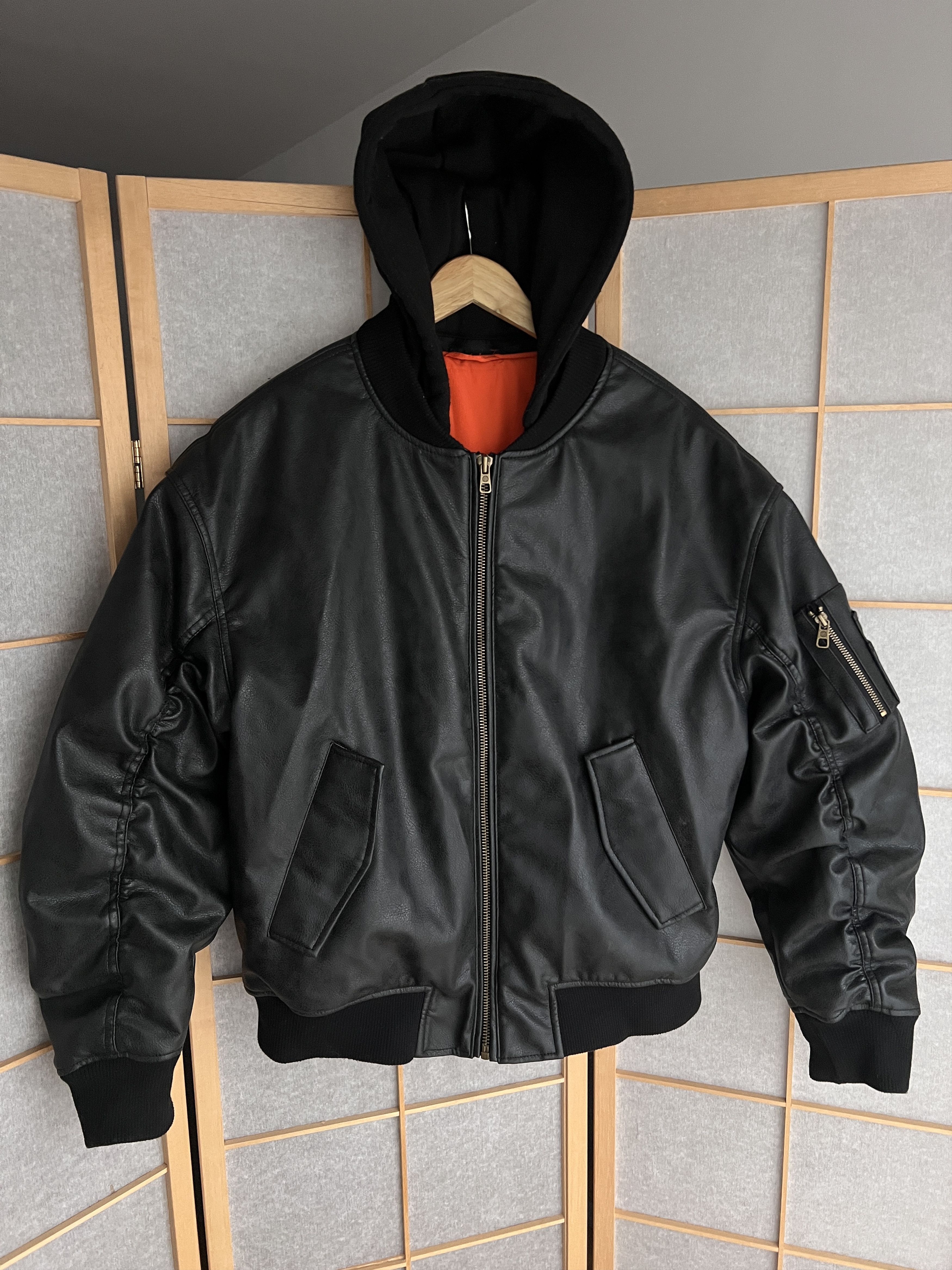 Hysteric Glamour MA-1 leather bomber jacket y2k baggy opium boxy flyer army Size US L / EU 52-54 / 3 - 6 Thumbnail