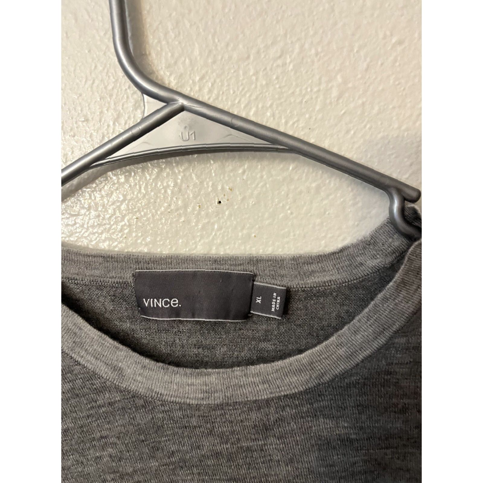 Vince Vince Sweater Mens XL Gray Merino Wool Lightweight Crewneck Pullover Size US XL / EU 56 / 4 - 2 Thumbnail