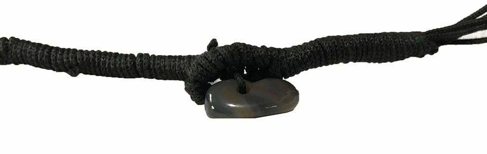Designer New Black Nylon Necklace With Black Agate Size ONE SIZE - 3 Thumbnail