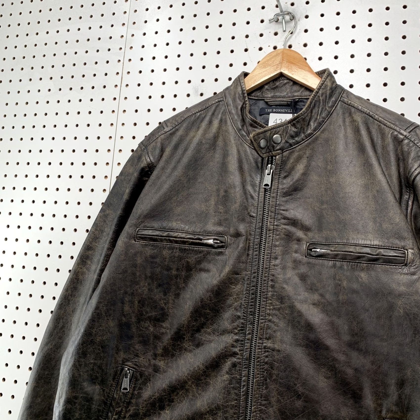 Lucky Brand Lucky Brand Bonneville Leather Moto Jacket Brown Mens 2XL Motorcycle Jacket Casual Size US XXL / EU 58 / 5 - 2 Thumbnail