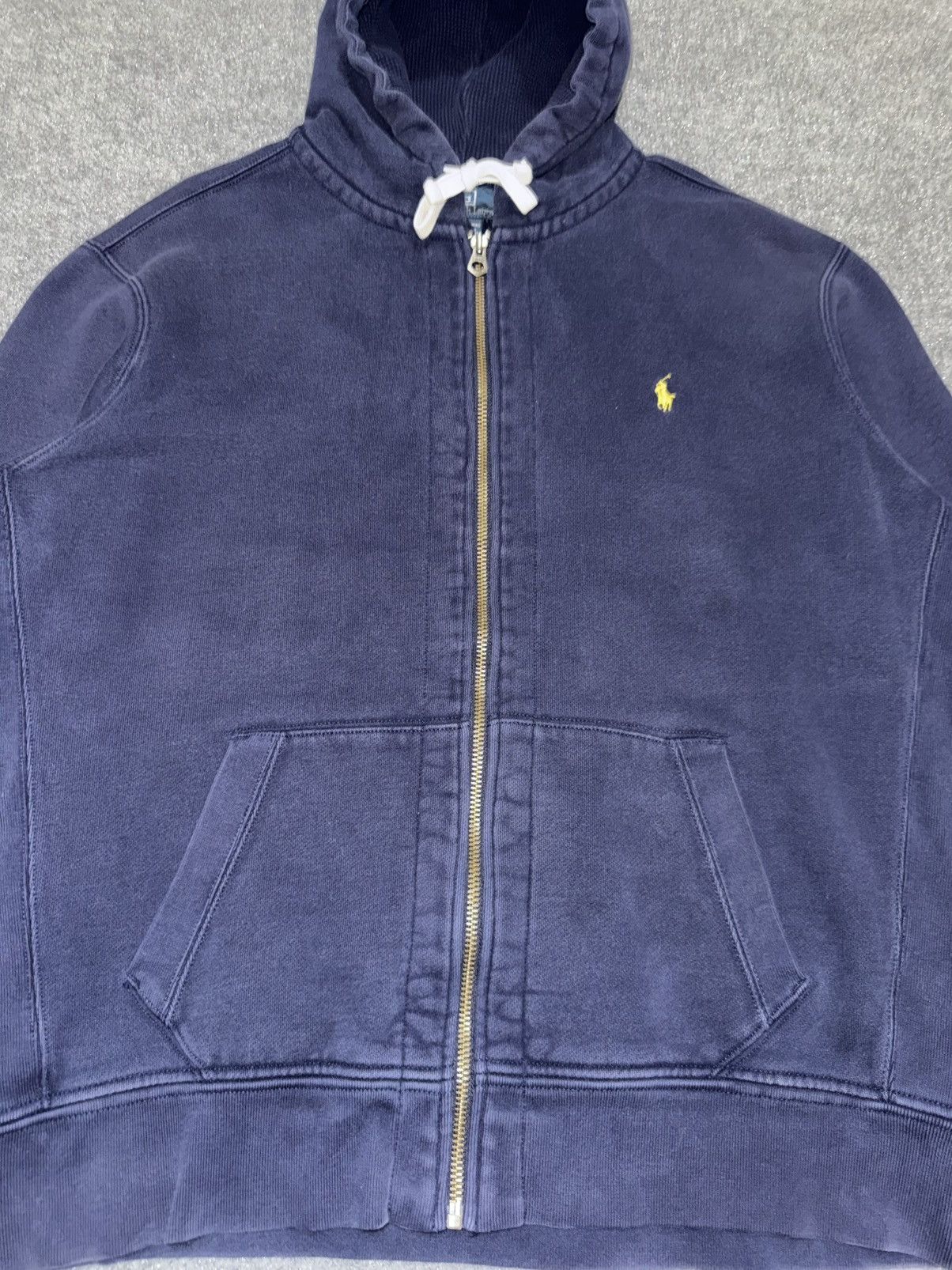Polo Ralph Lauren Vintage Polo Ralph Lauren Navy Zip Up Heavyweight Hoodie Size US XL / EU 56 / 4 - 2 Thumbnail
