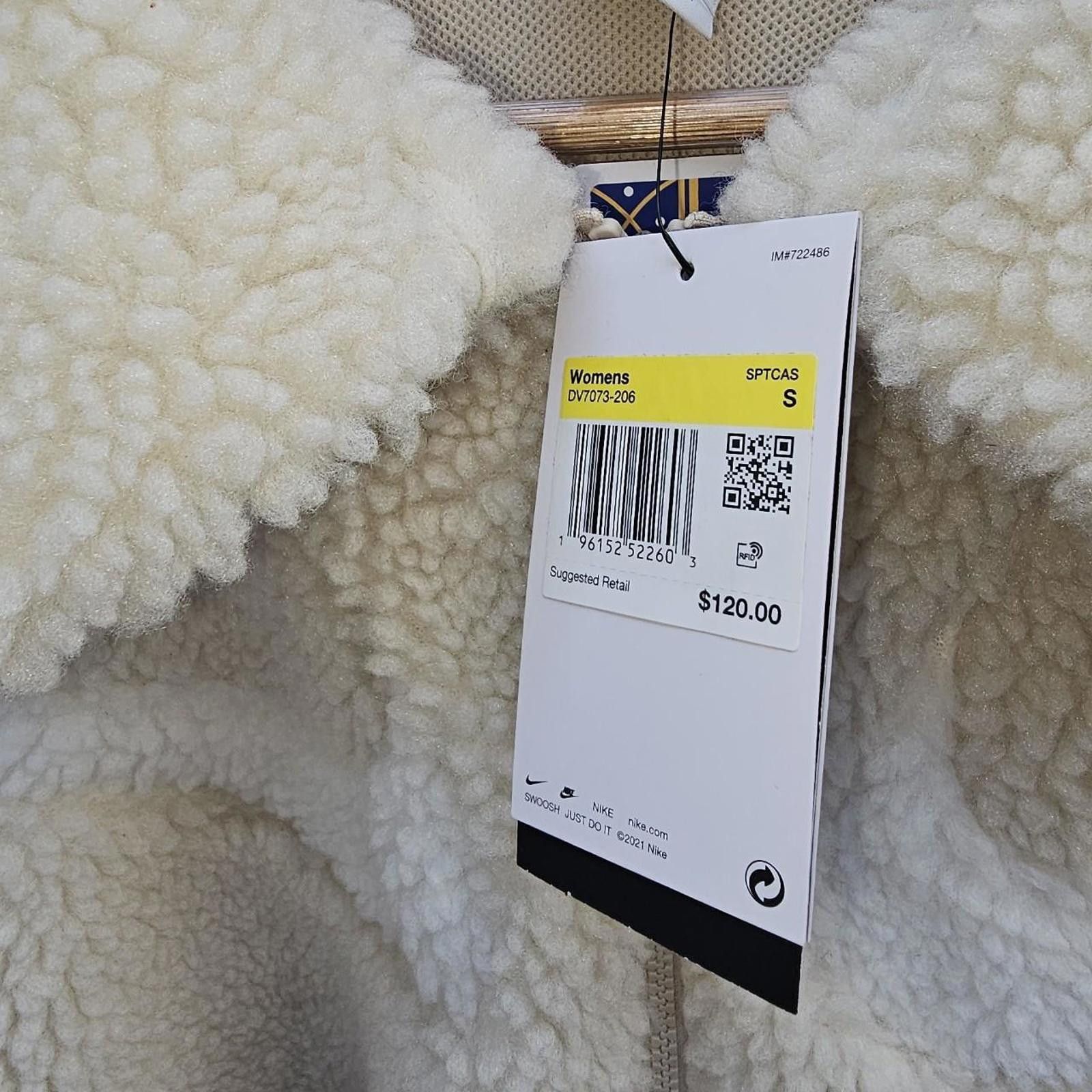 Nike Nike Women's Cream Sherpa Jacket Size S / US 4 / IT 40 - 4 Thumbnail