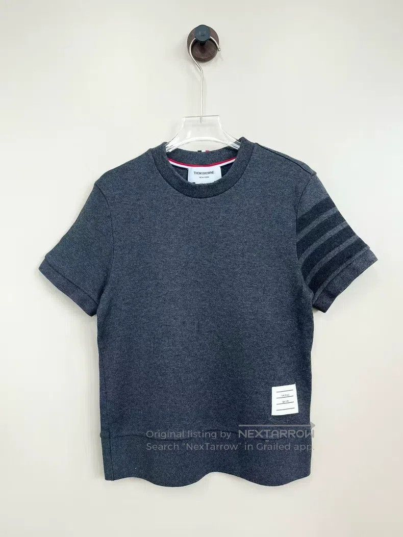 Thom Browne Thom Browne Grey Classic Knit Short Sleeve Size S / US 4 / IT 40 - 1 Thumbnail