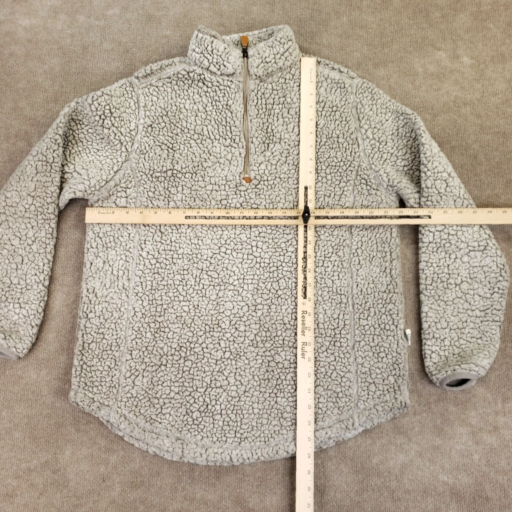 Vintage Simply Southern Women's Gray Fleece Jacket Large 1/4 Zip Long Sleeve Mock Neck Casual Size L / US 10 / IT 46 - 2 Thumbnail