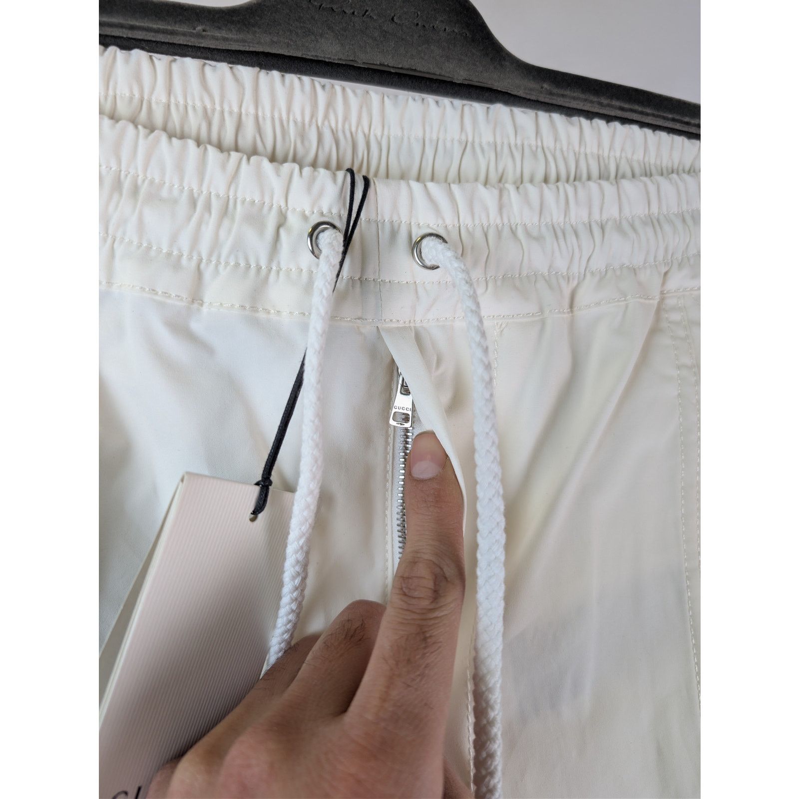 Gucci o1rshd1 Cotton Canvas W/Web Pants Trouser Sweatpants White Size US 44 / EU 60 - 6 Thumbnail