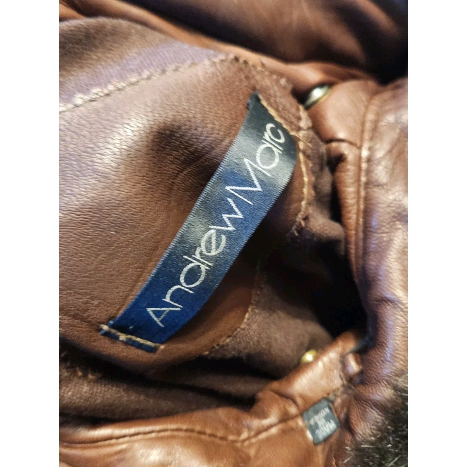 Andrew Marc VINTAGE Andrew Marc Leather Coat Bomber 90s L Opossum Lined Brown Women’s Size L Size L / US 10 / IT 46 - 3 Thumbnail