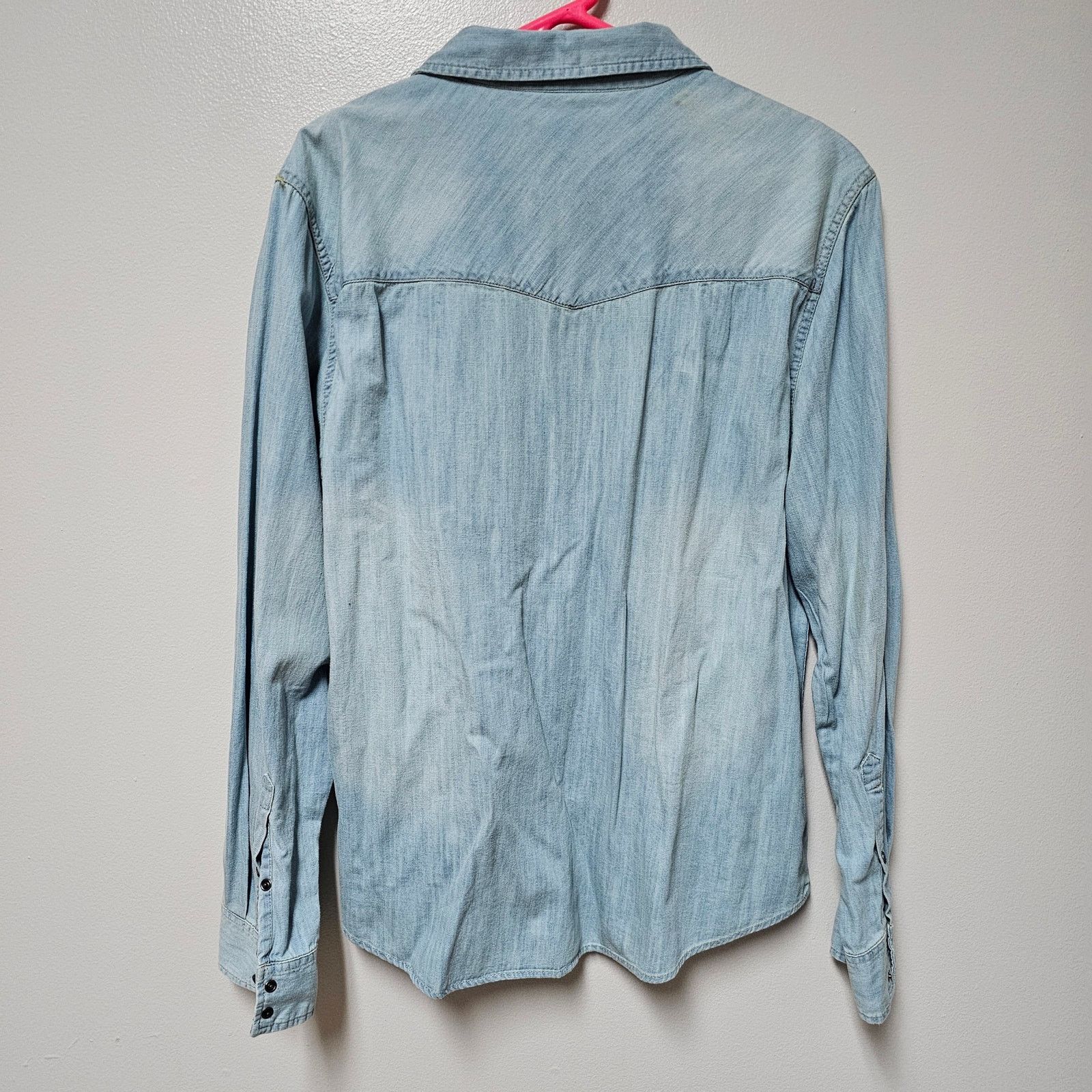 Andrew Marc NWT Men's Marc Moto Snap Front Denim Shirt Size XL Size US XL / EU 56 / 4 - 3 Thumbnail