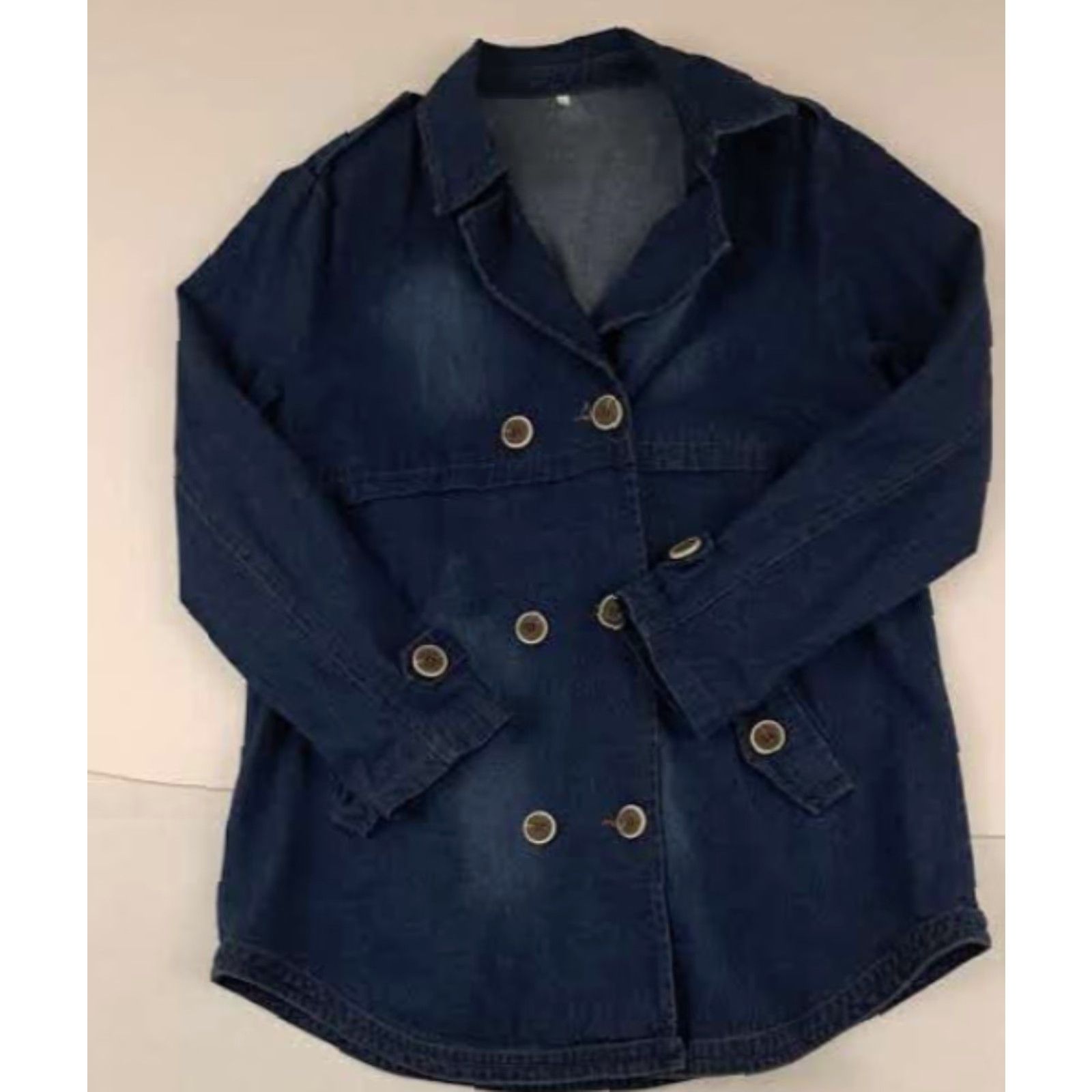 Doublet VINTAGE Woman Denim Blue Jean Jacket L Blue 90s Classic Denim Coat Womens Jacket - 90s Theme, Large, Light Weight, Basic Jacket, 32in Long Size 36" / US 14 / IT 50 - 4 Thumbnail