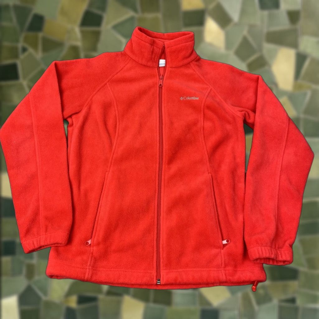 Vintage Columbia Jacket Womens Small Red Fleece Full Zip Stand Collar Pockets Outdoor Size S / US 4 / IT 40 - 1 Thumbnail