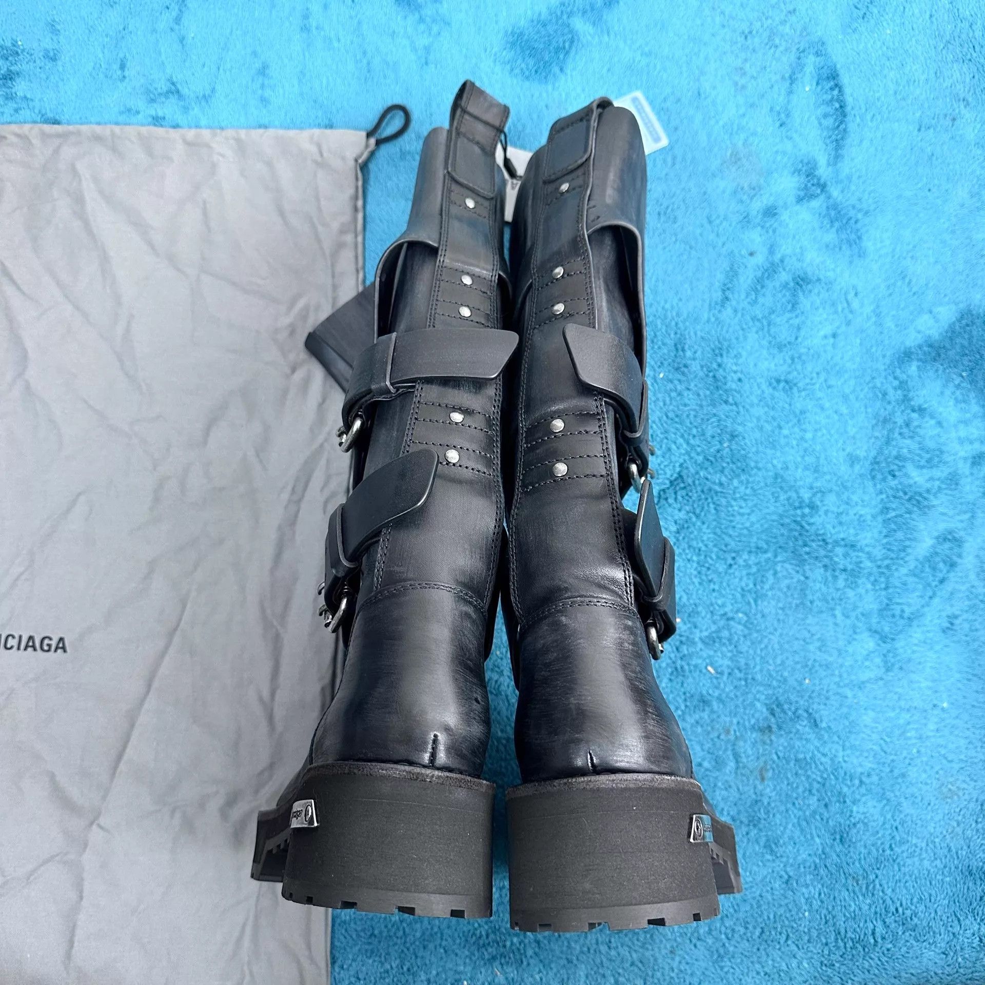 Balenciaga Balenciaga Vebom Calf Knee-High Buckle Boots Black 38 Size US 7.5 / IT 37.5 - 4 Thumbnail