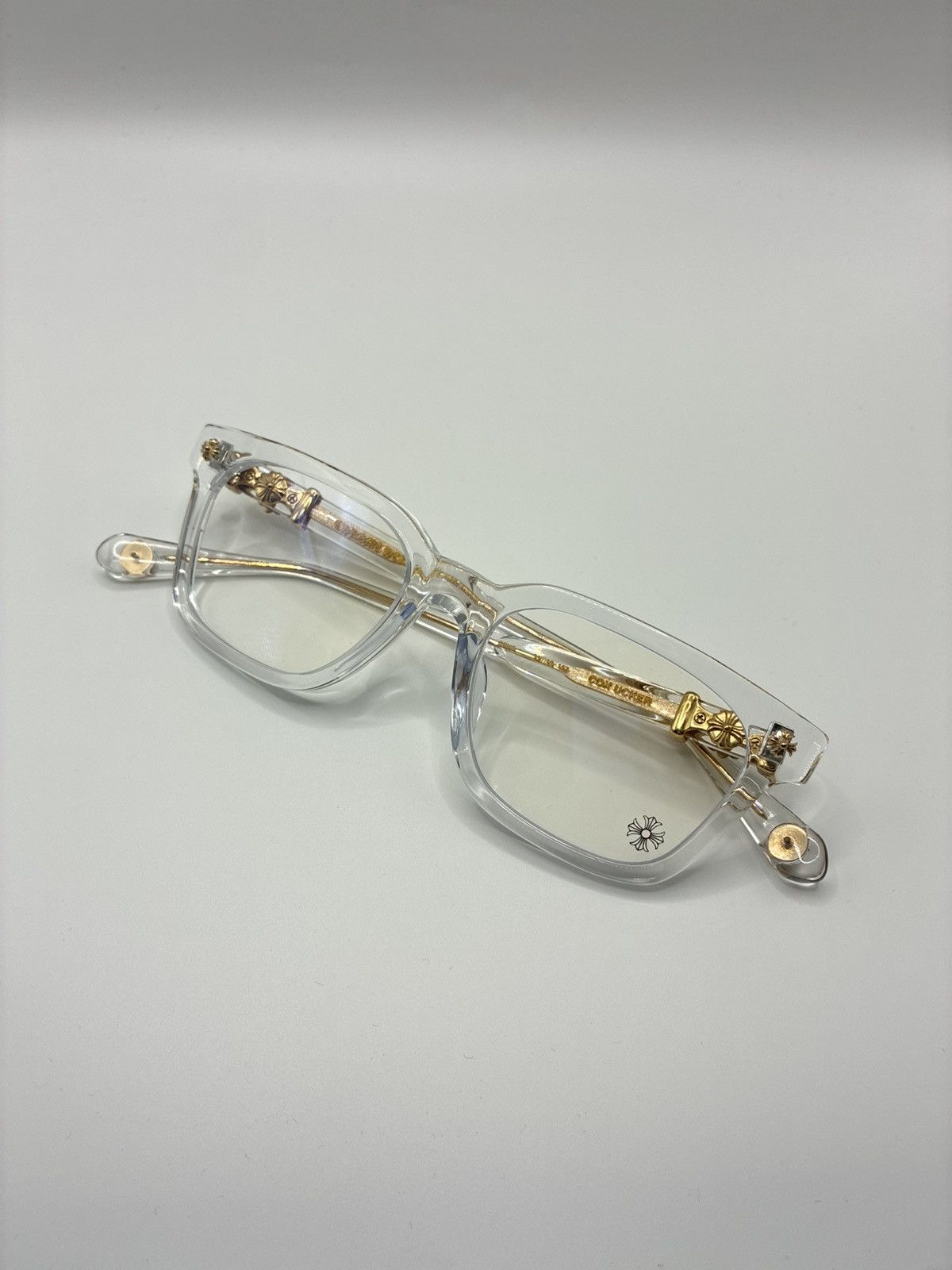 Chrome Hearts Chrome Hearts Cox Ucker Crystal-Gold Glasses Size ONE SIZE - 9 Thumbnail