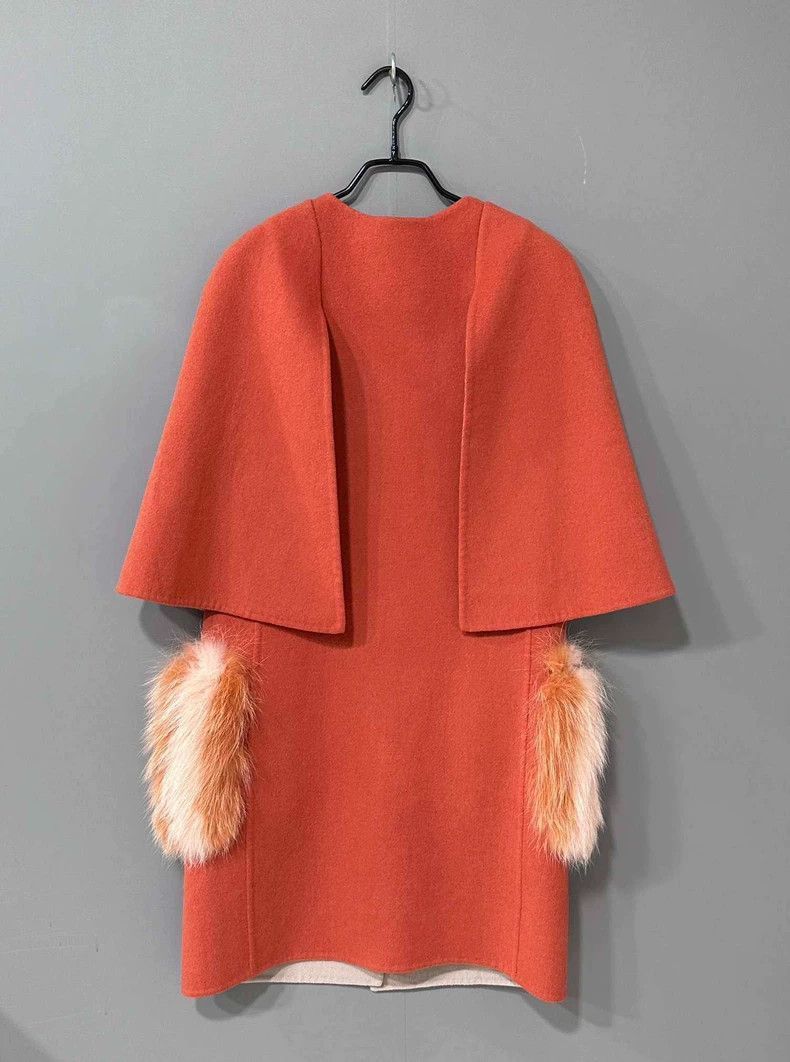 Fendi Fendi Fox Fur Pocket Long Cape Coat Size S / US 4 / IT 40 - 3 Thumbnail