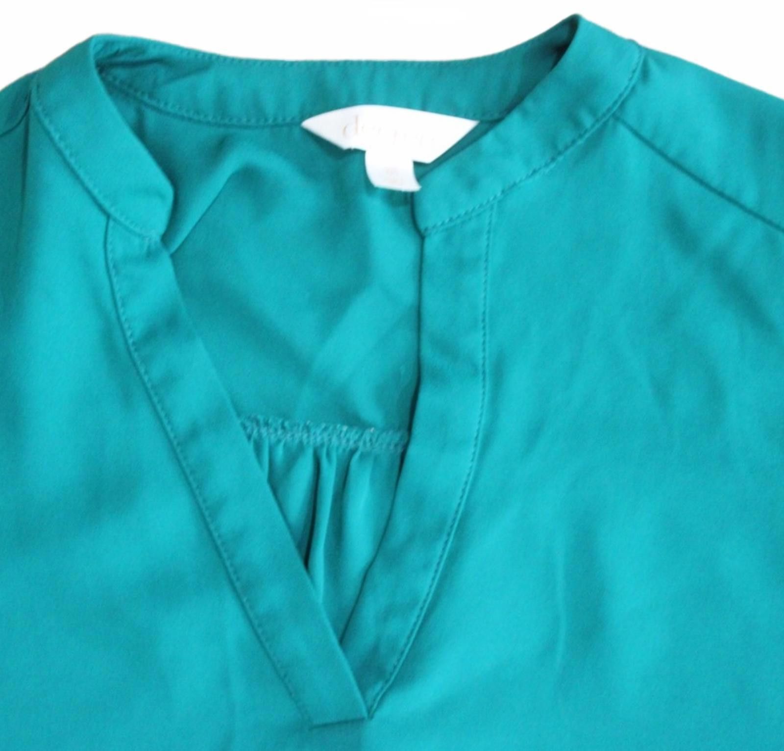 Decree Decree Teal Long Sleeve V-Neck Blouse w Buttoned Sleeve XS Size XS / US 0-2 / IT 36-38 - 2 Thumbnail
