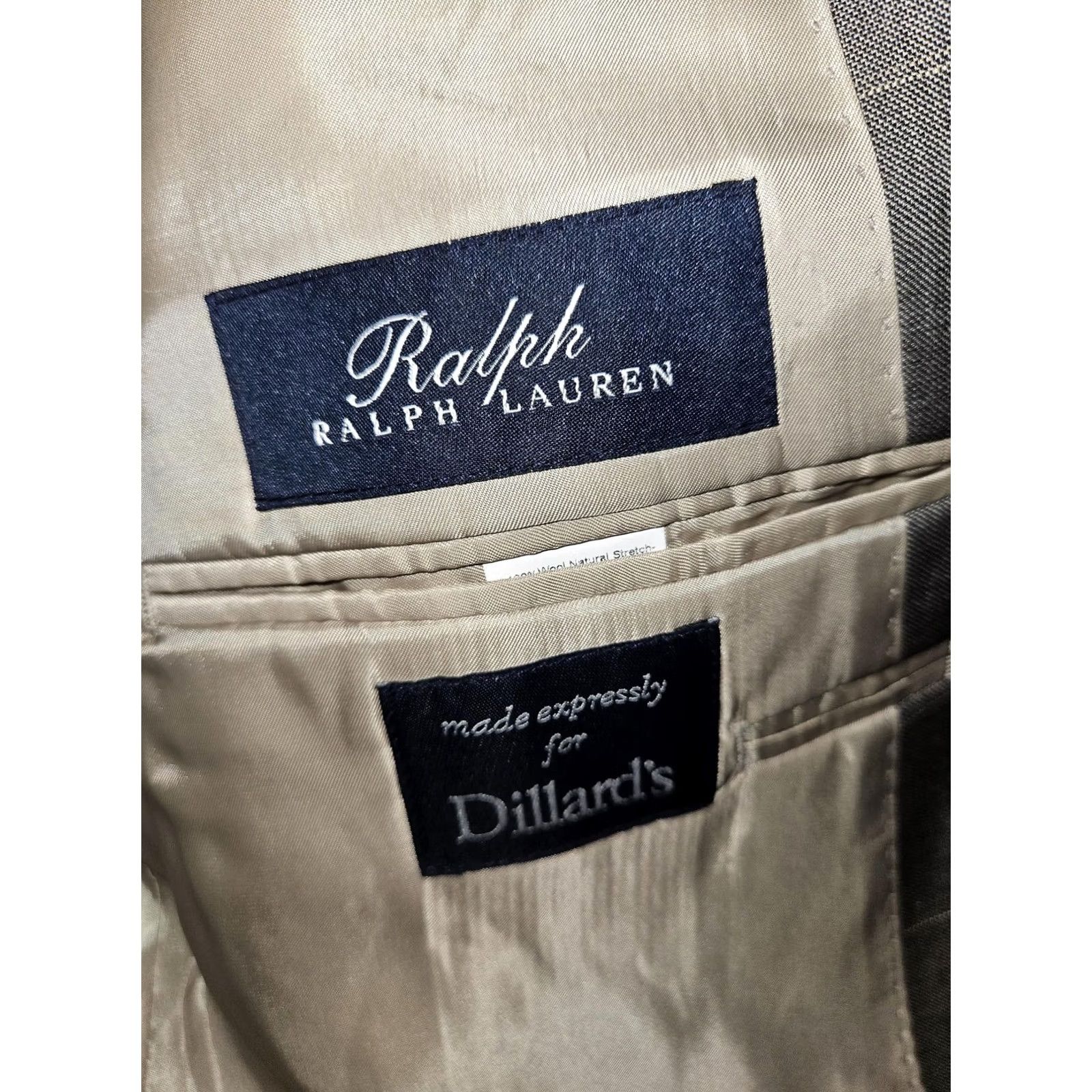 Ralph Lauren Ralph Lauren Blazer Mens 44S Gray Plaid Wool Jacket Dillard's Made in Canada Sport Coat Two-Button Notch Lapel Size 44R - 2 Thumbnail