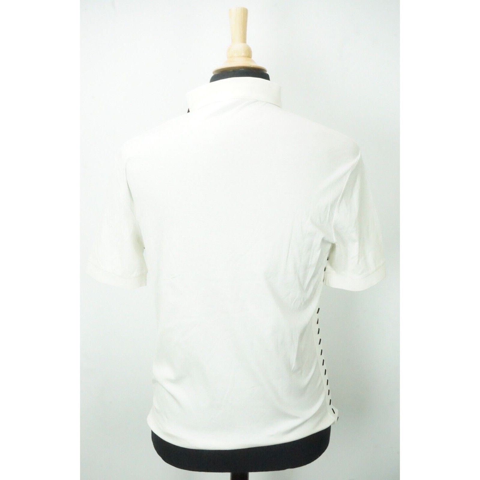 Giorgio Armani Giorgio Armani Black Label White 1/4 Zip Cotton Blend Polo S Size US M / EU 48-50 / 2 - 3 Thumbnail
