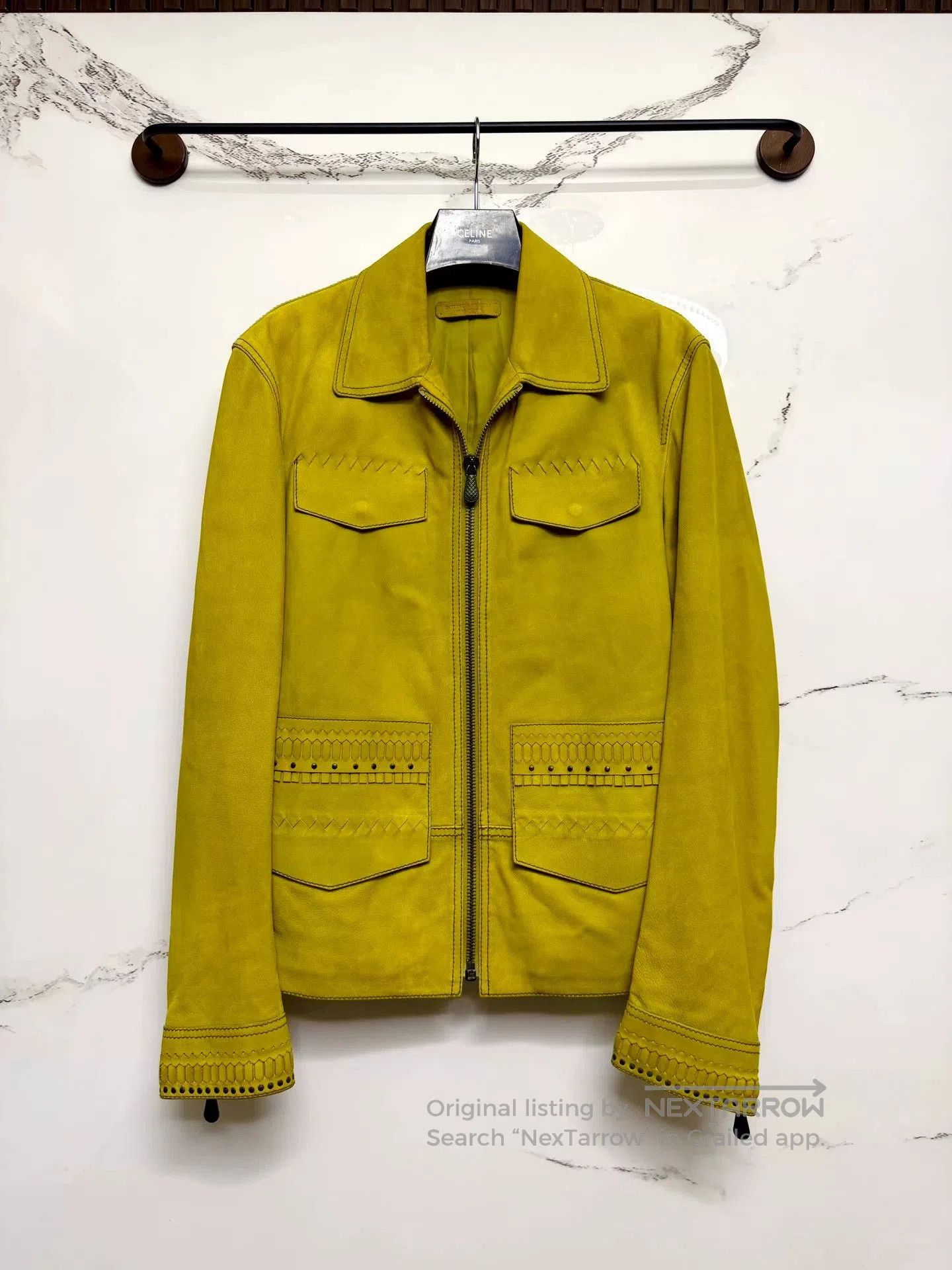Bottega Veneta Bottega Veneta Yellow Suede Jacket. Size L / US 10 / IT 46 - 1 Thumbnail