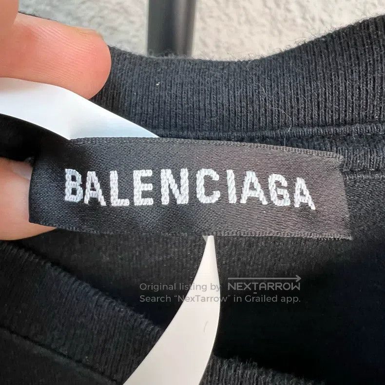 Balenciaga Balenciaga Classic Buckle Printed Black Short Sleeve Size US XXS / EU 40 - 3 Thumbnail