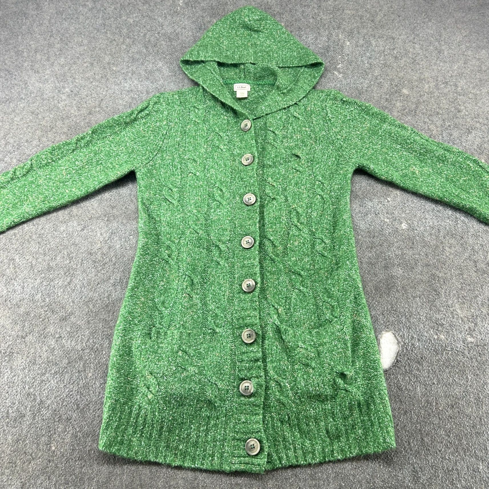 Vintage VINTAGE L.L. Bean Cardigan Sweater Women Hooded Wool Acrylic Green Long Sleeve L Size L / US 10 / IT 46 - 3 Thumbnail