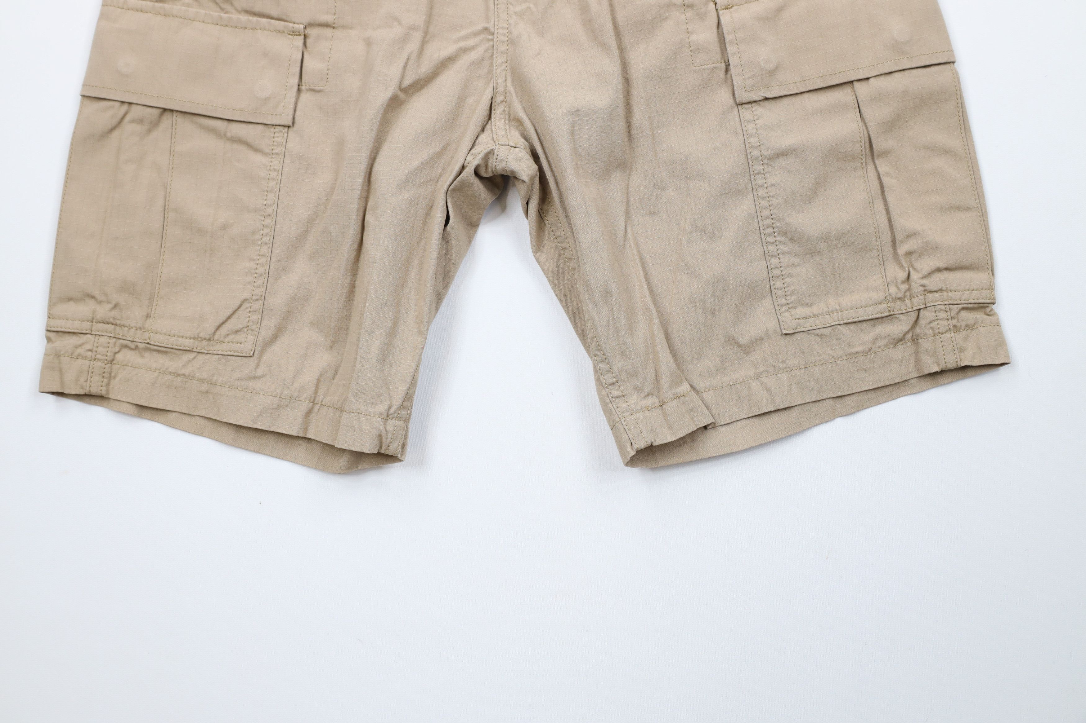 Levi's × Vintage Vintage Y2K Levis Fit Ripstop Cargo Shorts Beige Cotton Size US 32 / EU 48 - 4 Thumbnail