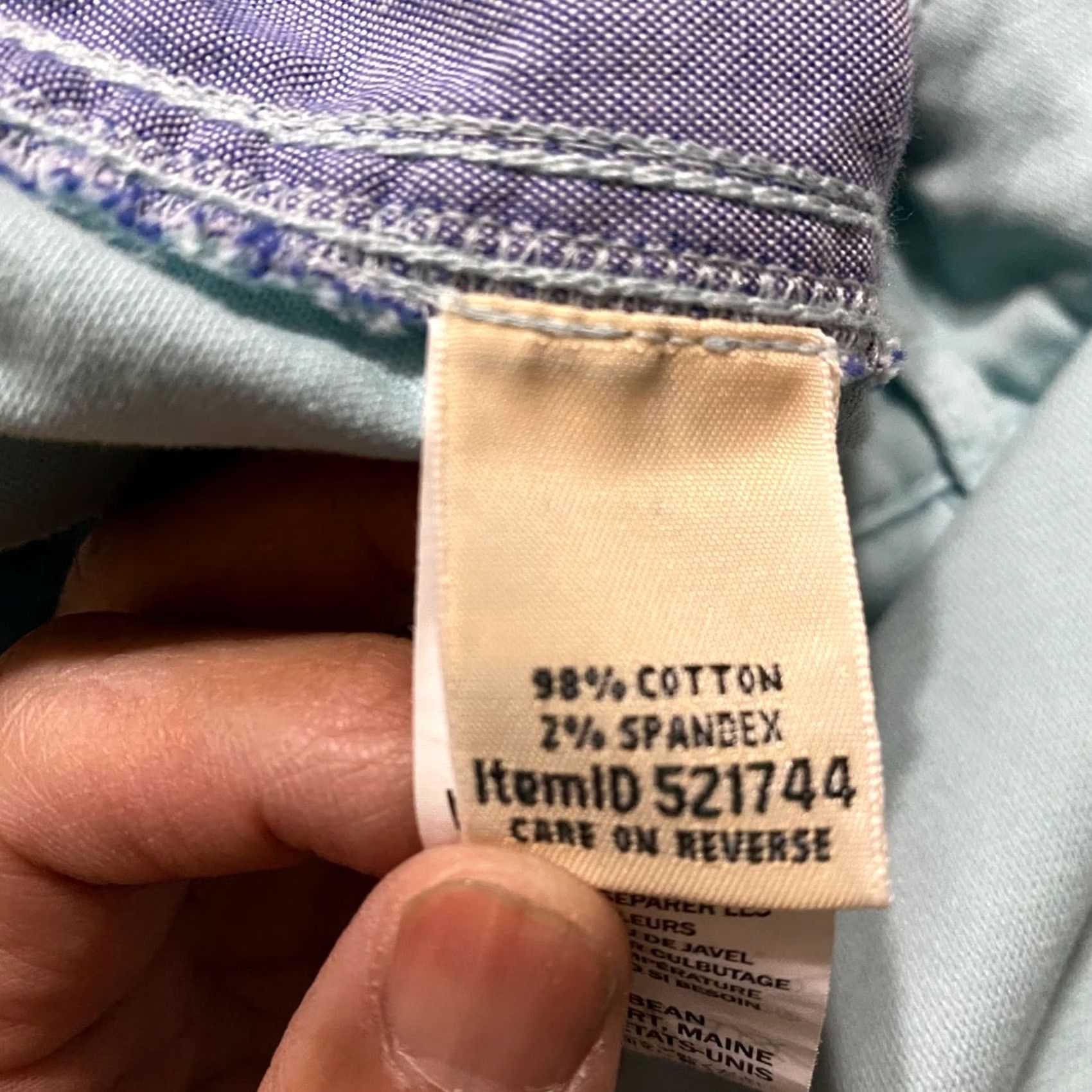 Vintage L.L. Bean Womens Shorts 18 Plus Blue Chino Inseam 9" Pockets Casual Outdoor 9 in Inseam High Rise Button Zipper Slim Size 40" / US 18 - 4 Thumbnail