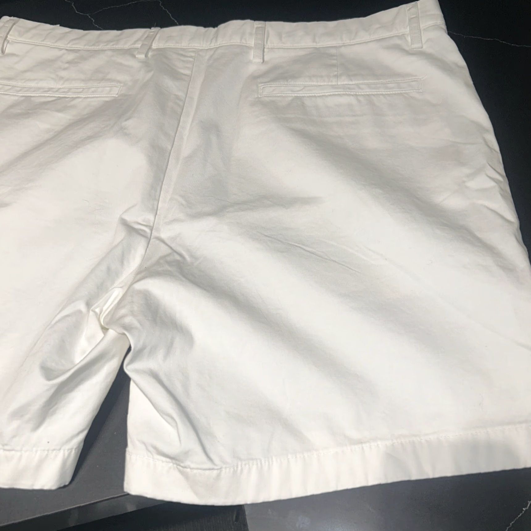 Theory Theory Mens Shorts 38 White Flat Front Summer Casual Mens 38 White Theory Beck PP Solid Cotton Blend Stretch Flat Front Zip Regular Summer Mens Size US 38 / EU 54 - 5 Thumbnail