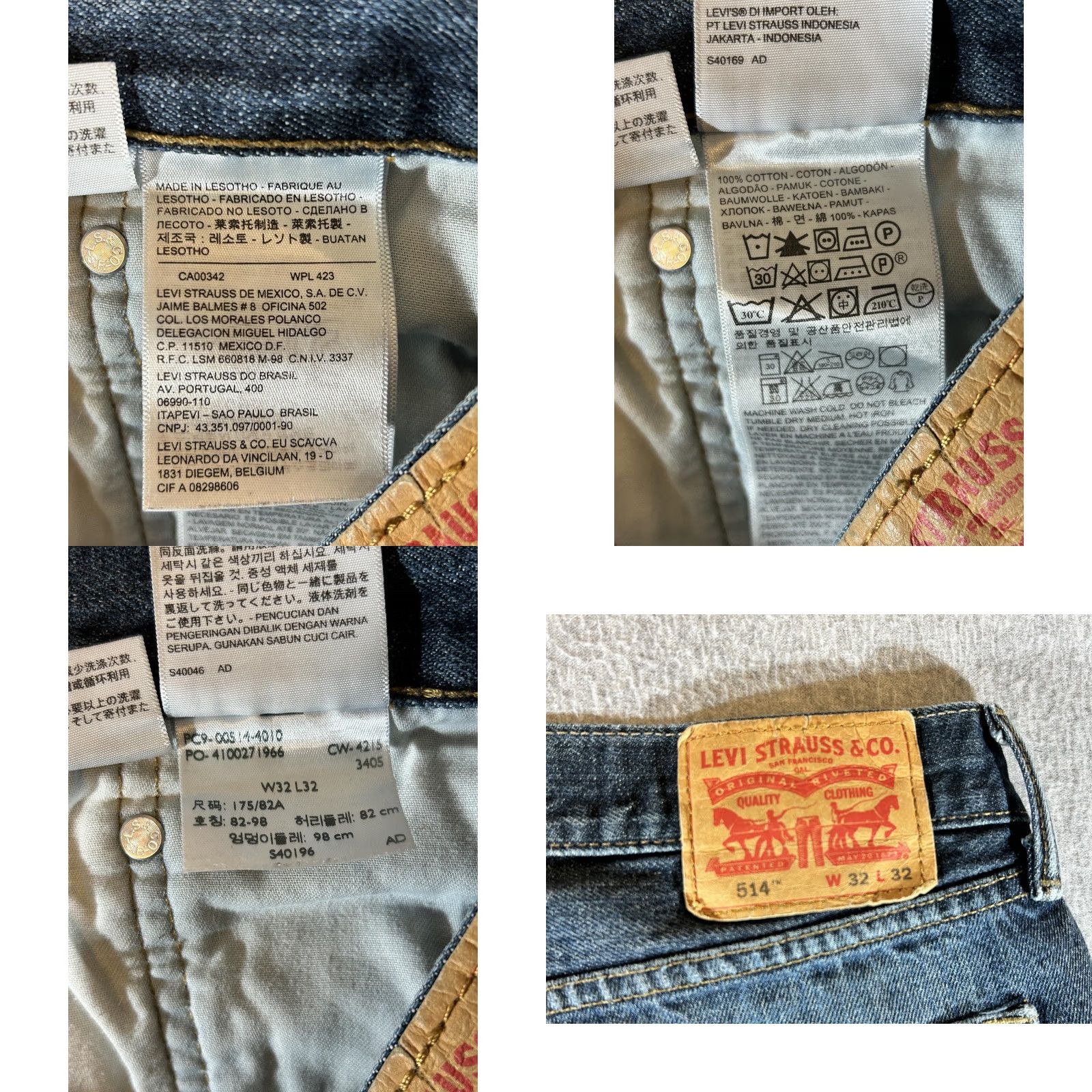 Levi's Levi's 514 Jeans Mens 32x32 Straight Regular Fit Medium Wash Blue Denim Distressed Pockets Regular Mens 32 Blue Size US 32 / EU 48 - 8 Thumbnail