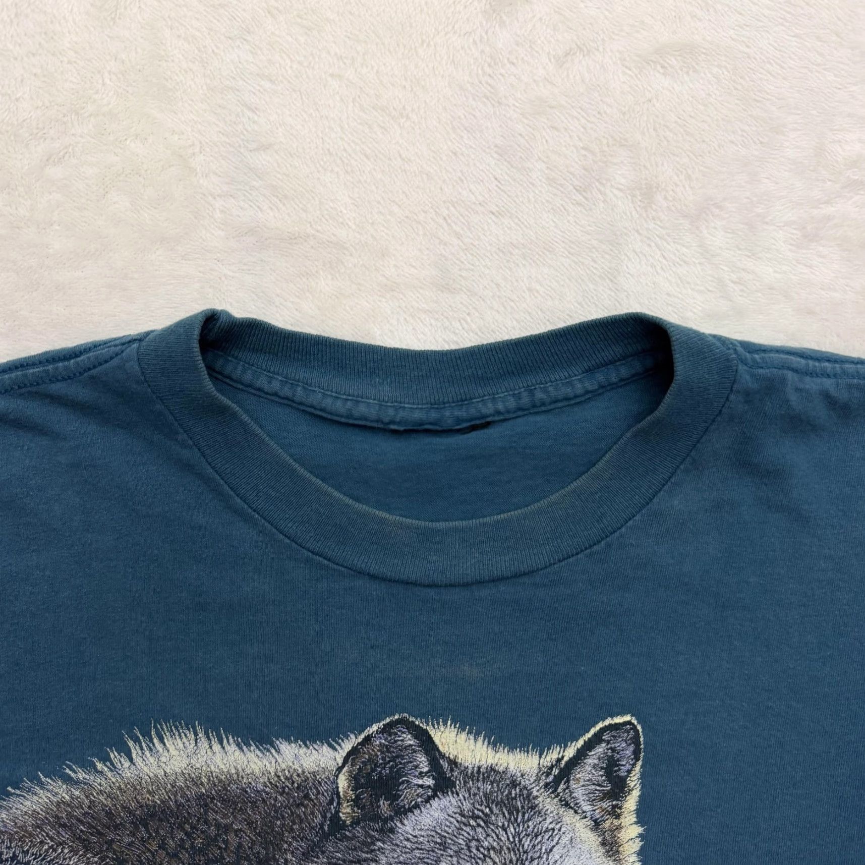 Vintage Minnesota Wolf Shirt Mens XL Blue Graphic Print Tee Short Sleeve Crew Neck Wildlife Nature MN Size US XL / EU 56 / 4 - 3 Thumbnail