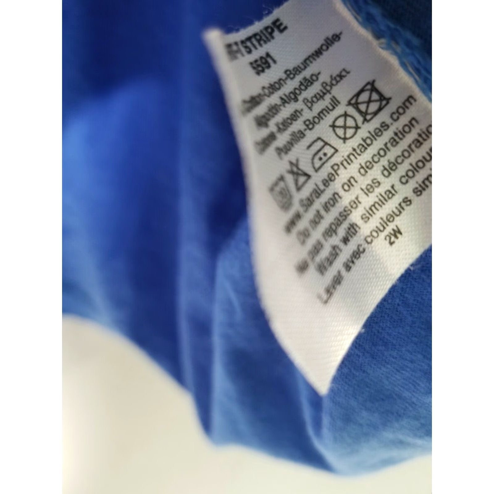 Hanes Hanes T-Shirt Cartoon Sharko Star Ringer Crew Neck Short Sleeve Men S Blue Cotton Vintage-Style Distressed Graphic Print, Small Size US S / EU 44-46 / 1 - 4 Thumbnail