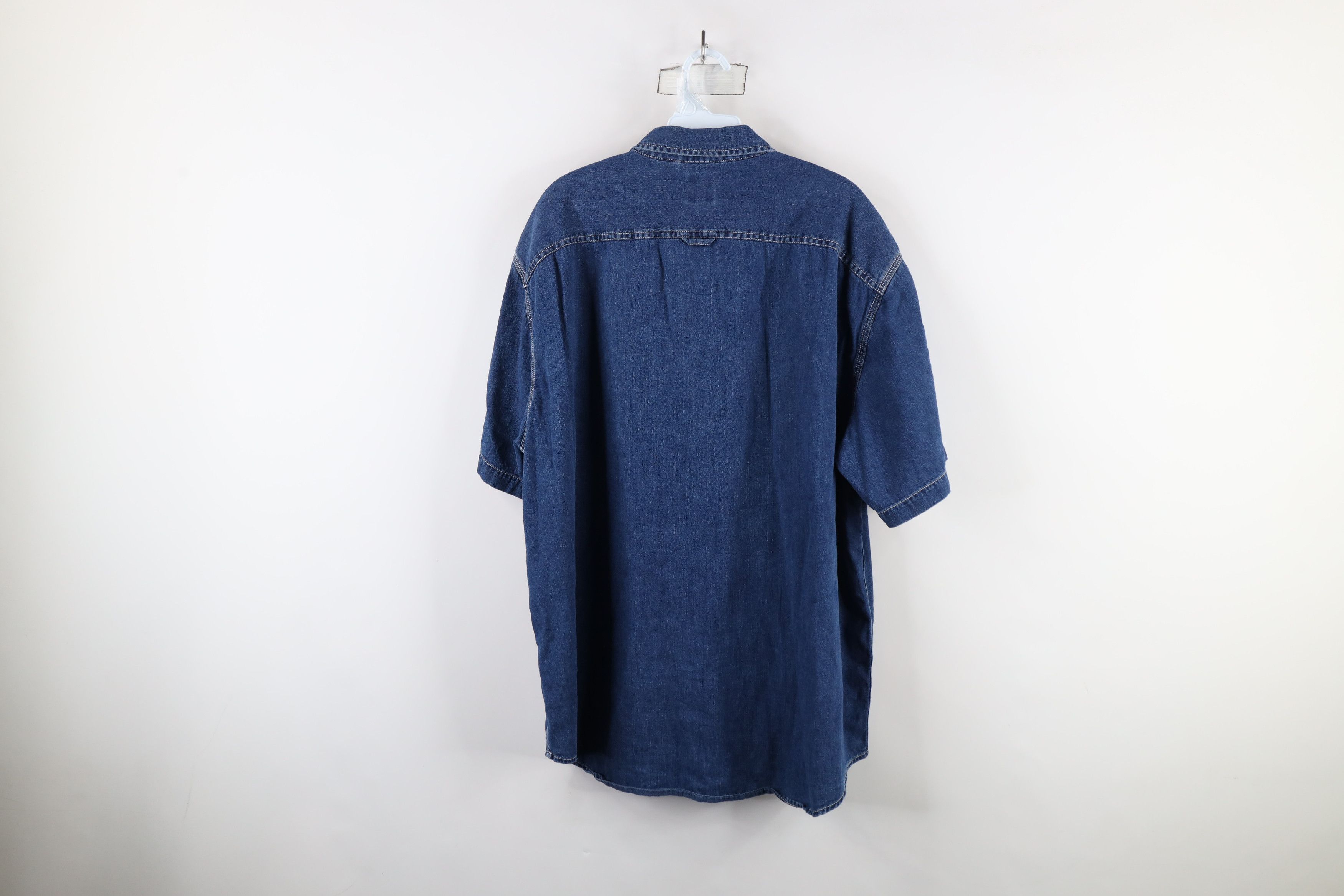 Gap × Vintage Vintage 90s Gap Fit Denim Jean Short Sleeve Button Shirt Size US L / EU 52-54 / 3 - 11 Thumbnail