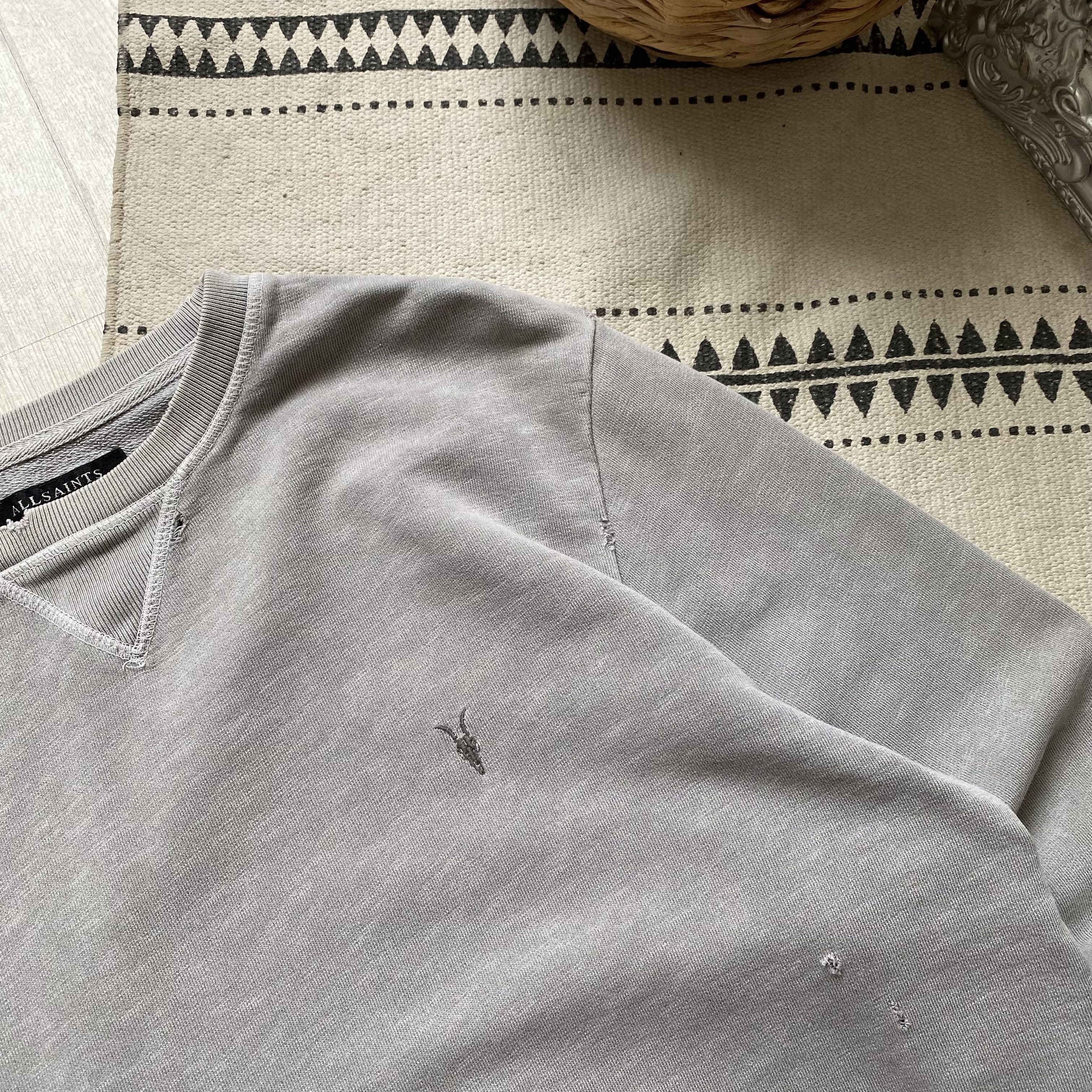 Allsaints Vintage ALLSAINTS Distressed sweatshirt Gray Sonewash Size US M / EU 48-50 / 2 - 5 Thumbnail