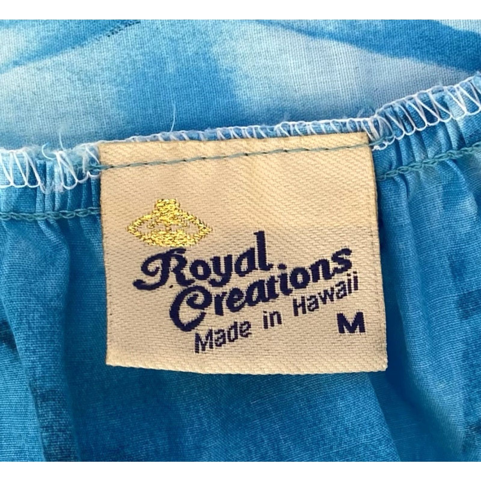 Vintage VINTAGE Royal Creations Made In Hawaii Muumuu Mumu Hawaiian Dress Tiki Aloha Size M Blue Cotton Blend Floral Sun/Beach Hawaiian M Womens Size M / US 6-8 / IT 42-44 - 6 Thumbnail