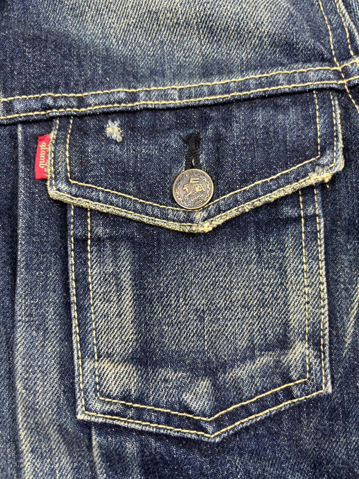 Japanese Brand 💥Selvedge Trucker💥glamb Sick Fades Distressed Trucker F818 Size US XS / EU 42 / 0 - 7 Thumbnail