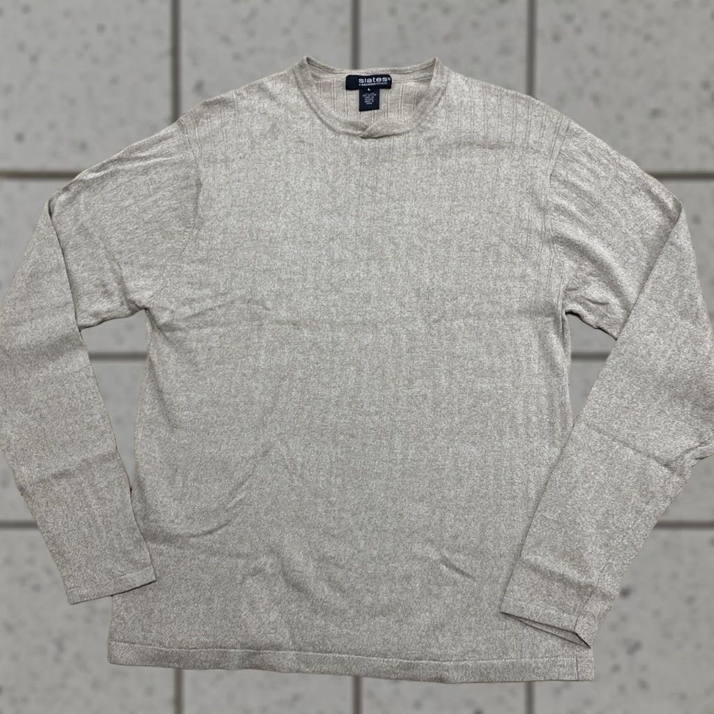 Vintage VINTAGE Slates 90s Silk Sweater Cowl Men L Brown Ribbed Long Sleeve Capsule Minimal Capsule Wardrobe 90s Mens Sweater Size US L / EU 52-54 / 3 - 1 Thumbnail