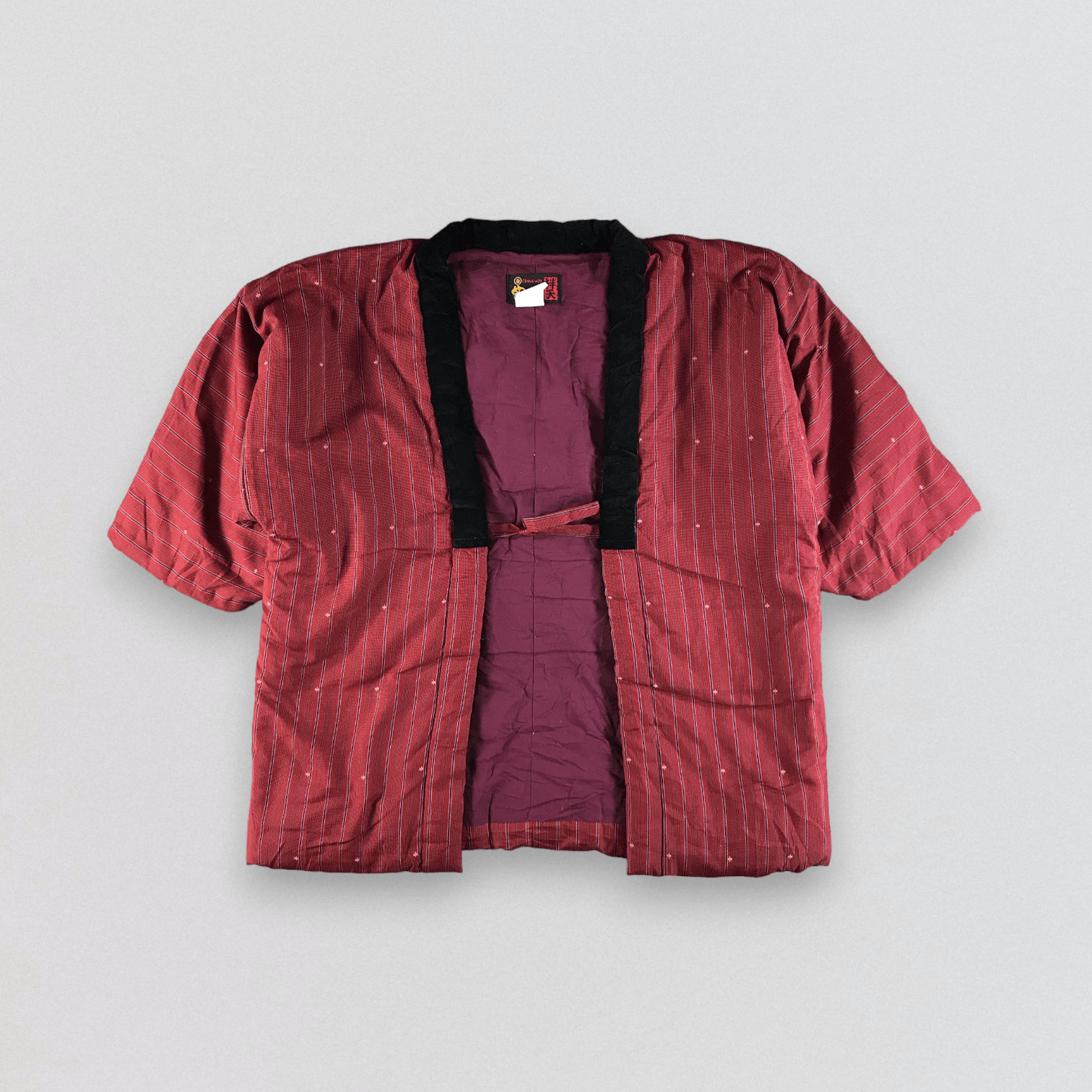 image of Vintage Japanese Stripe Kimono Jacket, Men's (Size Large)