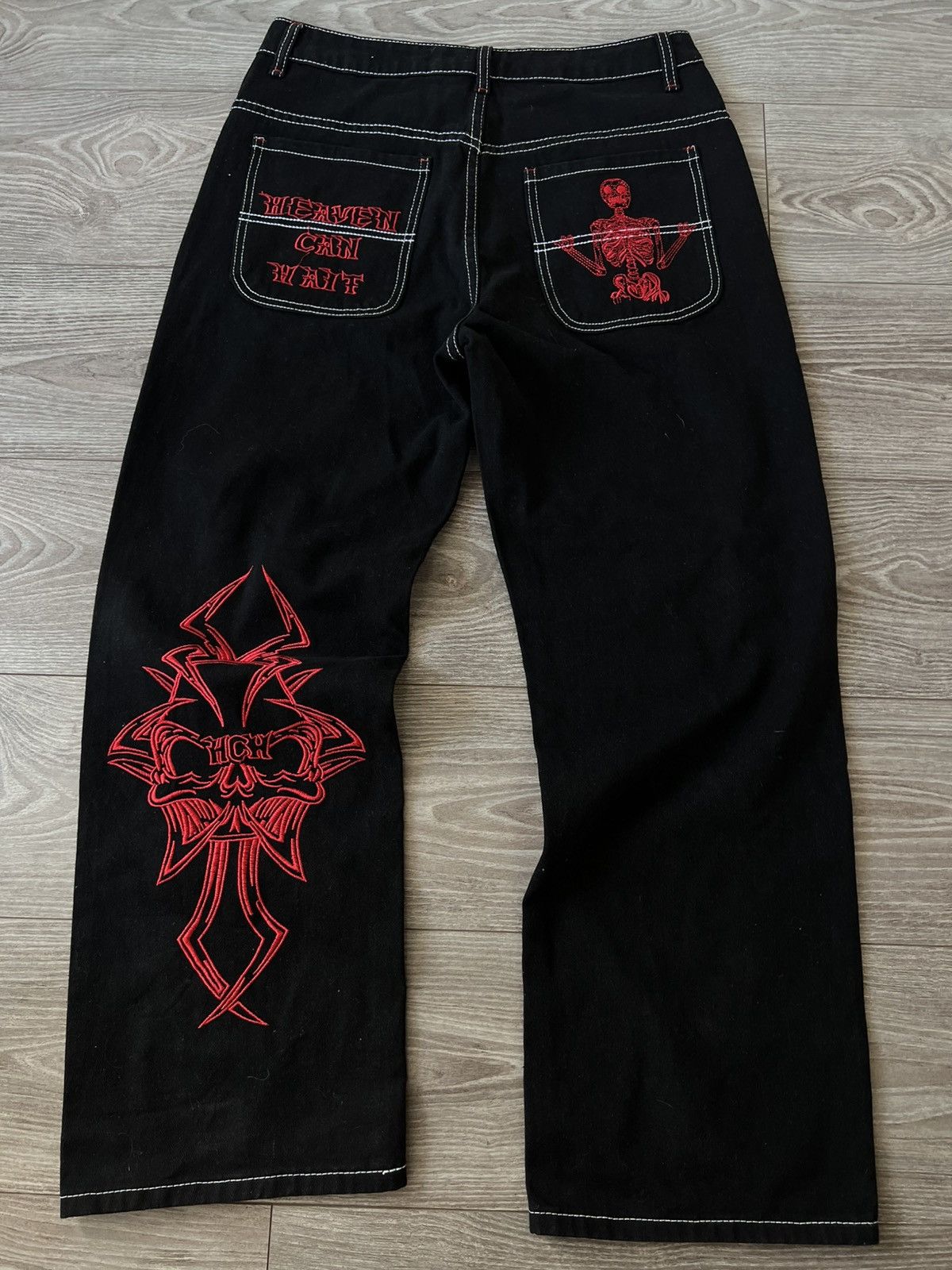 Other Avant Garde Opium Black Denim HCH Heaven Knit Japan Jeans Size US 34 / EU 50 - 2 Thumbnail