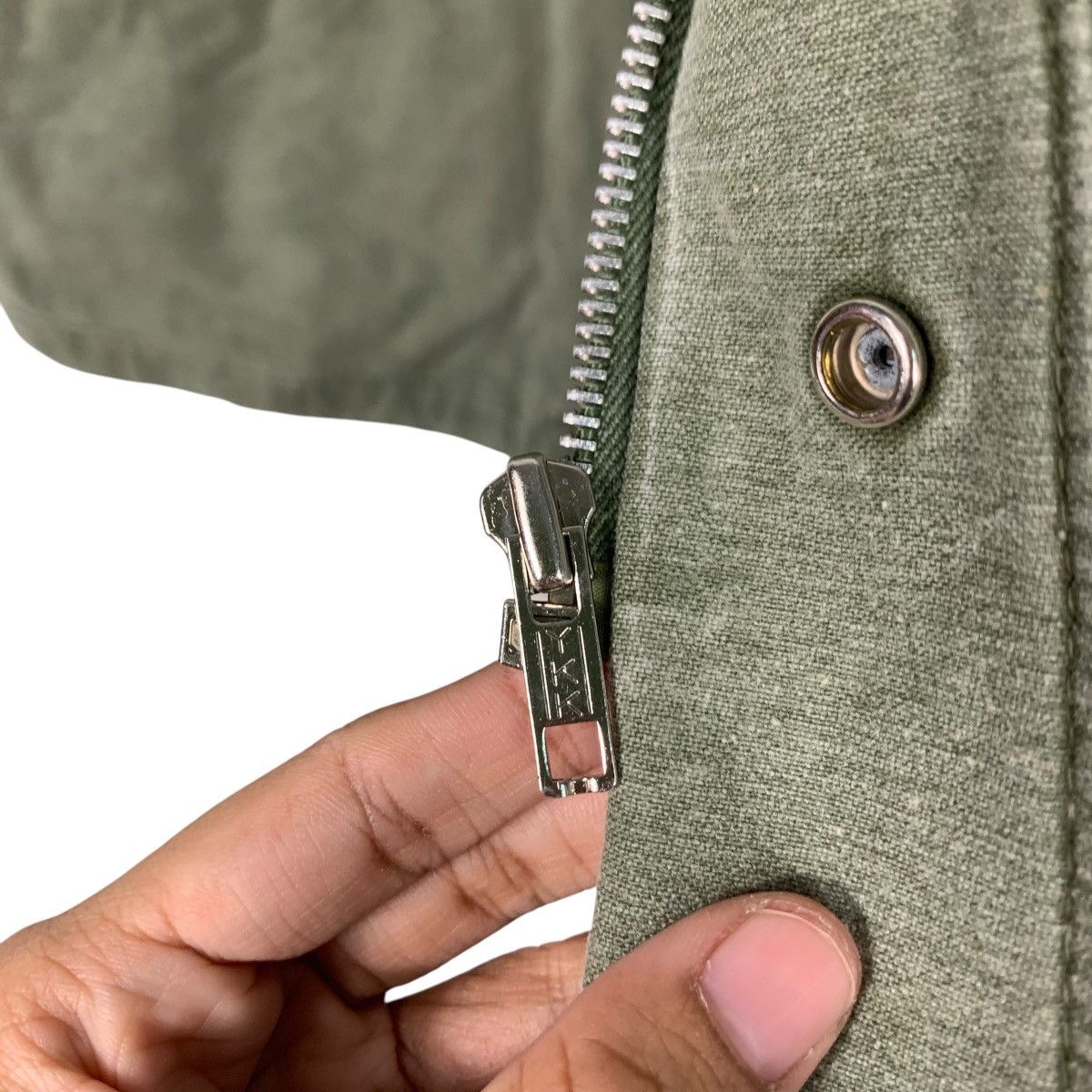 Japanese Brand VOCEVER Light Wash Olive Green Chore Jacket #1826-C27 Size US M / EU 48-50 / 2 - 14 Thumbnail