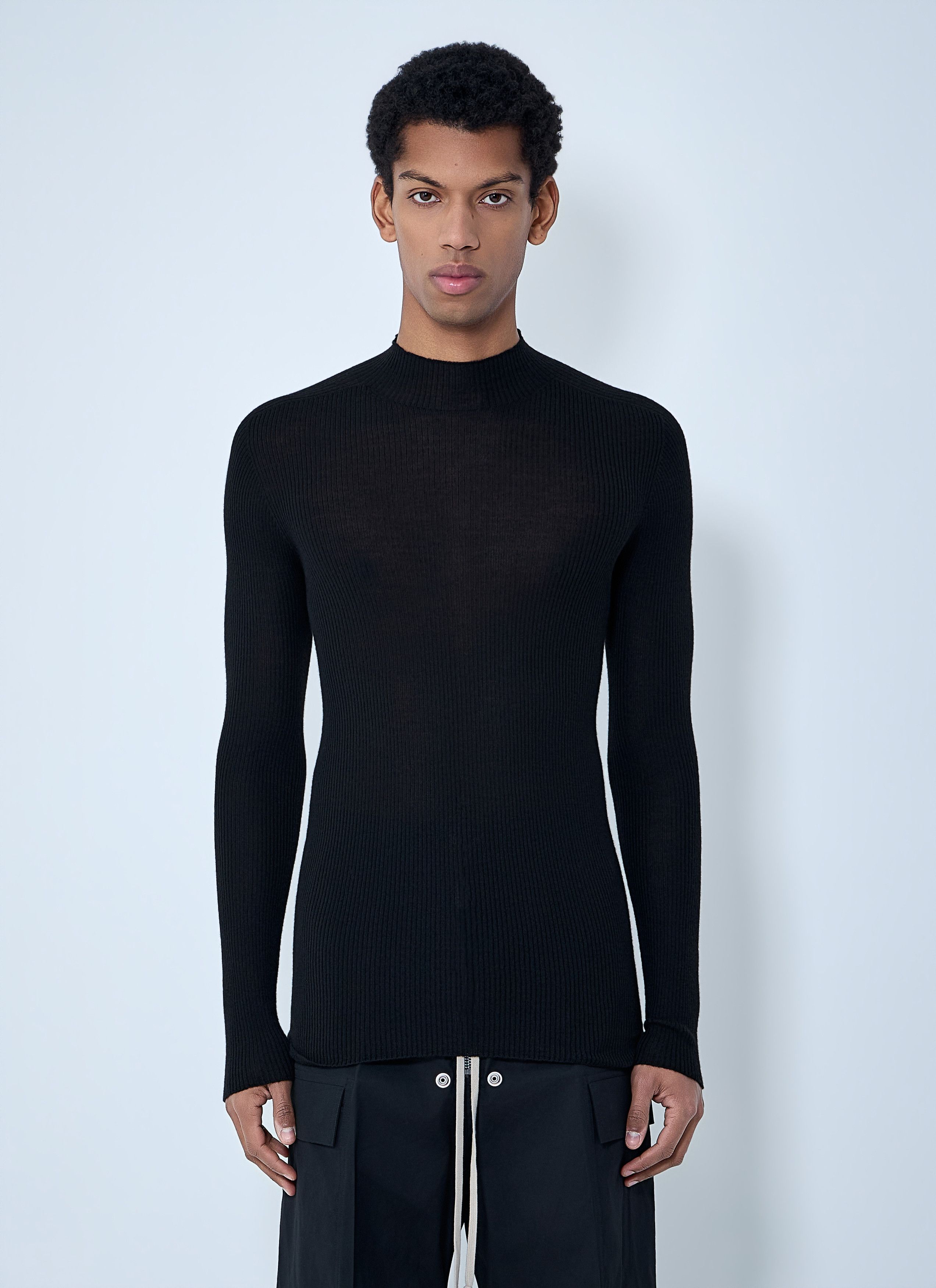 Rick Owens Ribbed Knit Long Sleeve Top Size US M / EU 48-50 / 2 - 1 Thumbnail