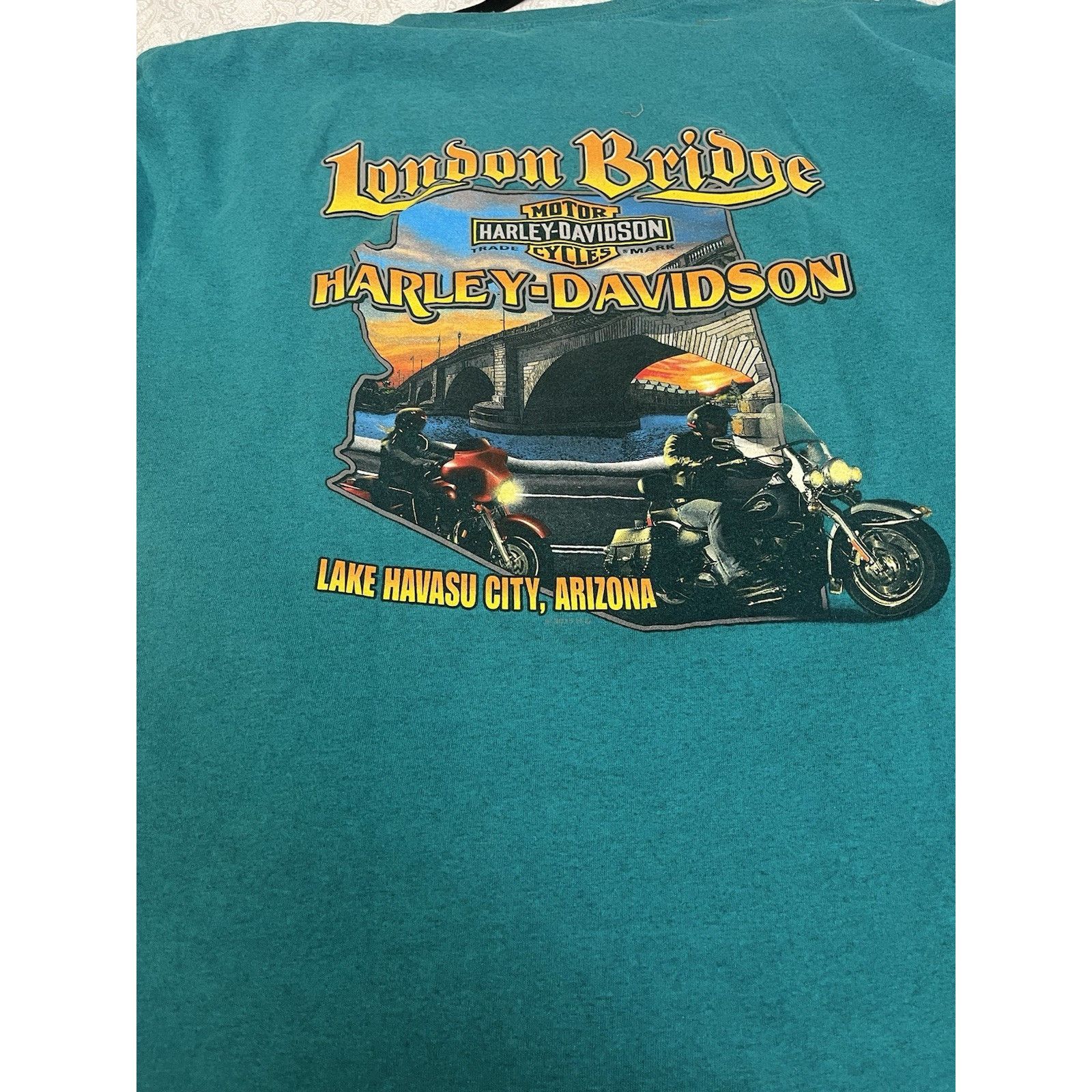 Harley Davidson Harley-Davidson T Shirt XL Teal Lake Havasu City Arizona Size US XL / EU 56 / 4 - 10 Thumbnail