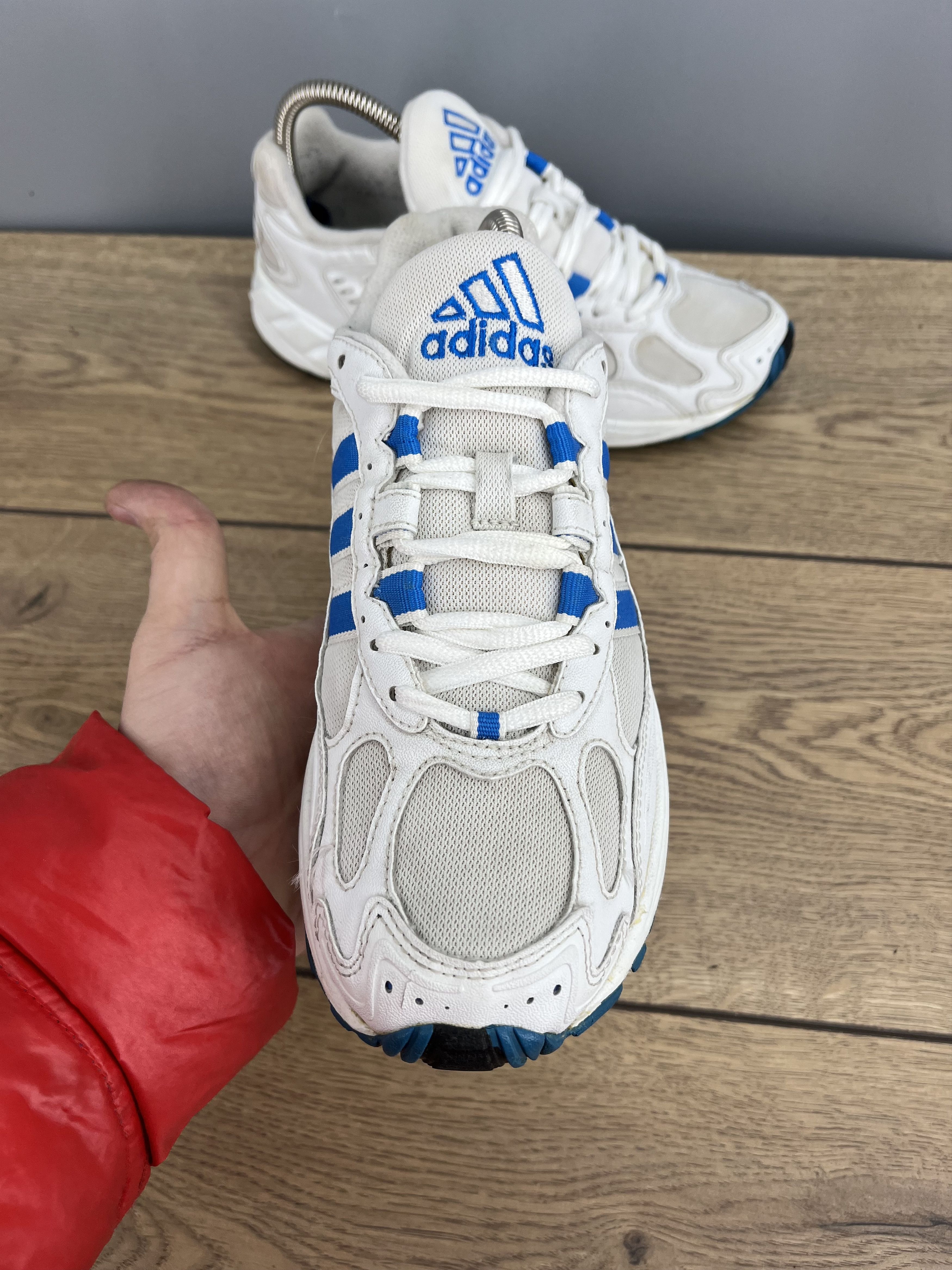 Adidas Vintage 90s Adidas Sneakers White Blue Trainers EU 38 Size US 6.5 / IT 36.5 - 7 Thumbnail